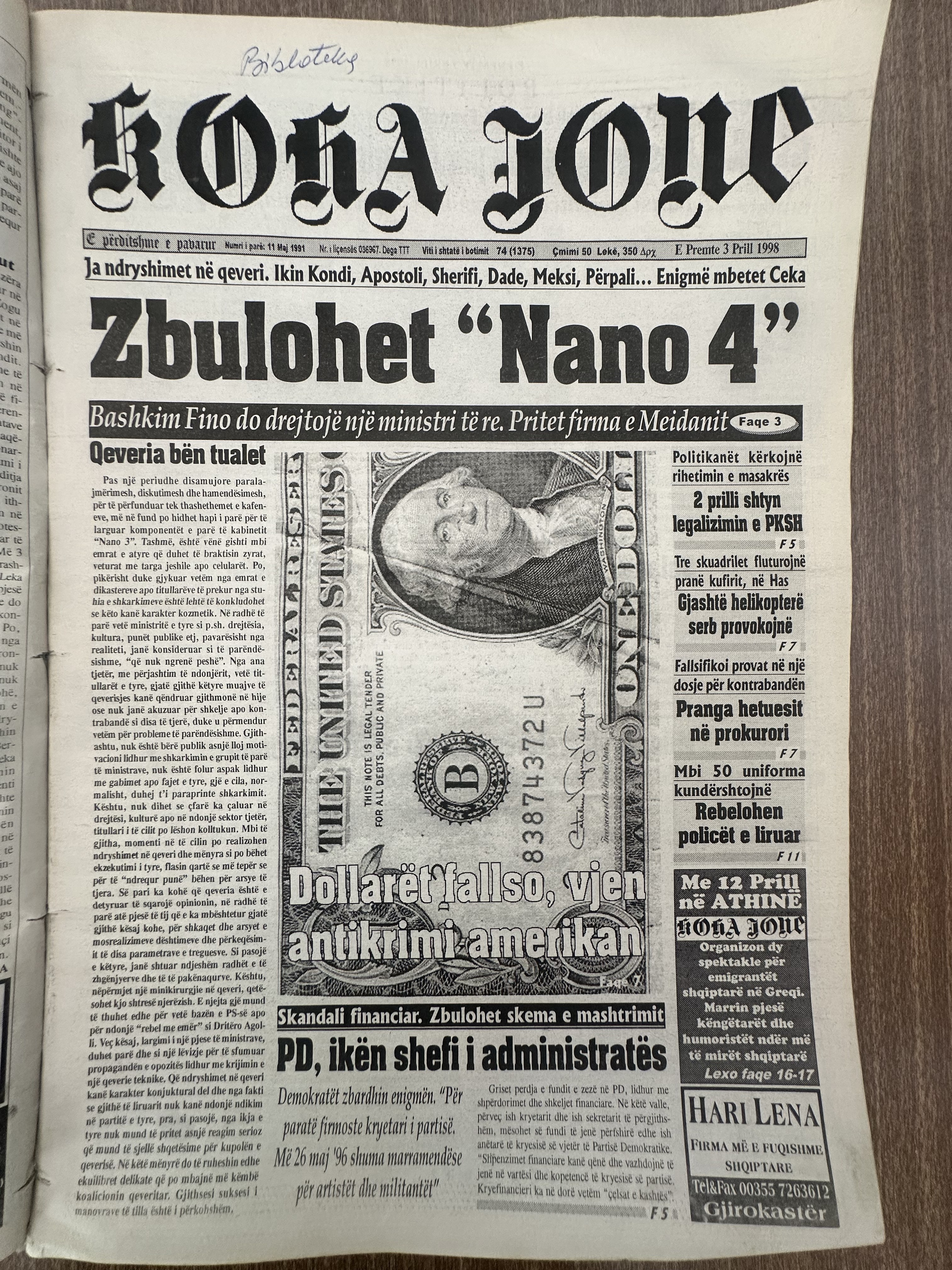 Koha Jonë 1998-04-03
