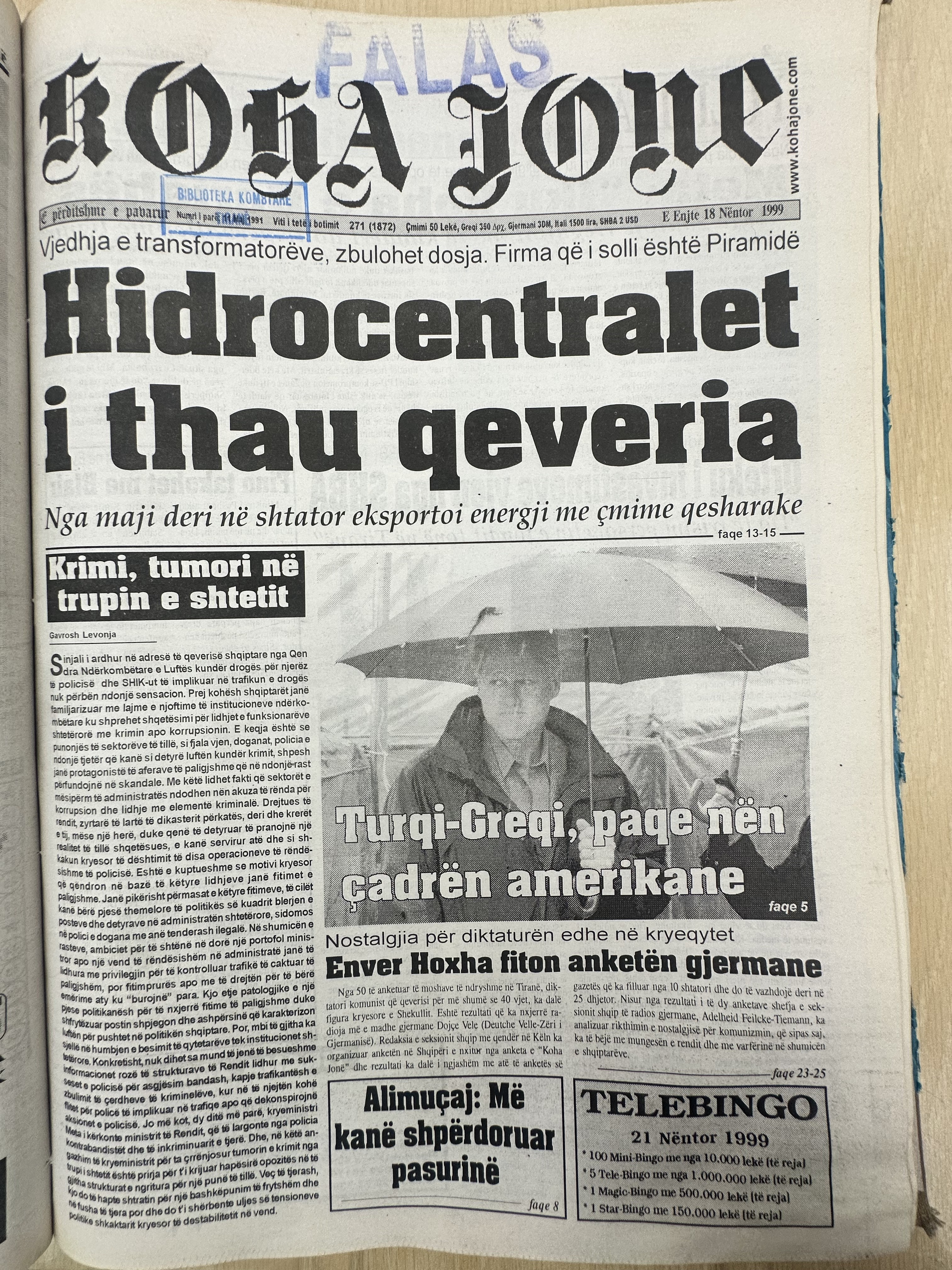 Koha Jonë 1999-11-18
