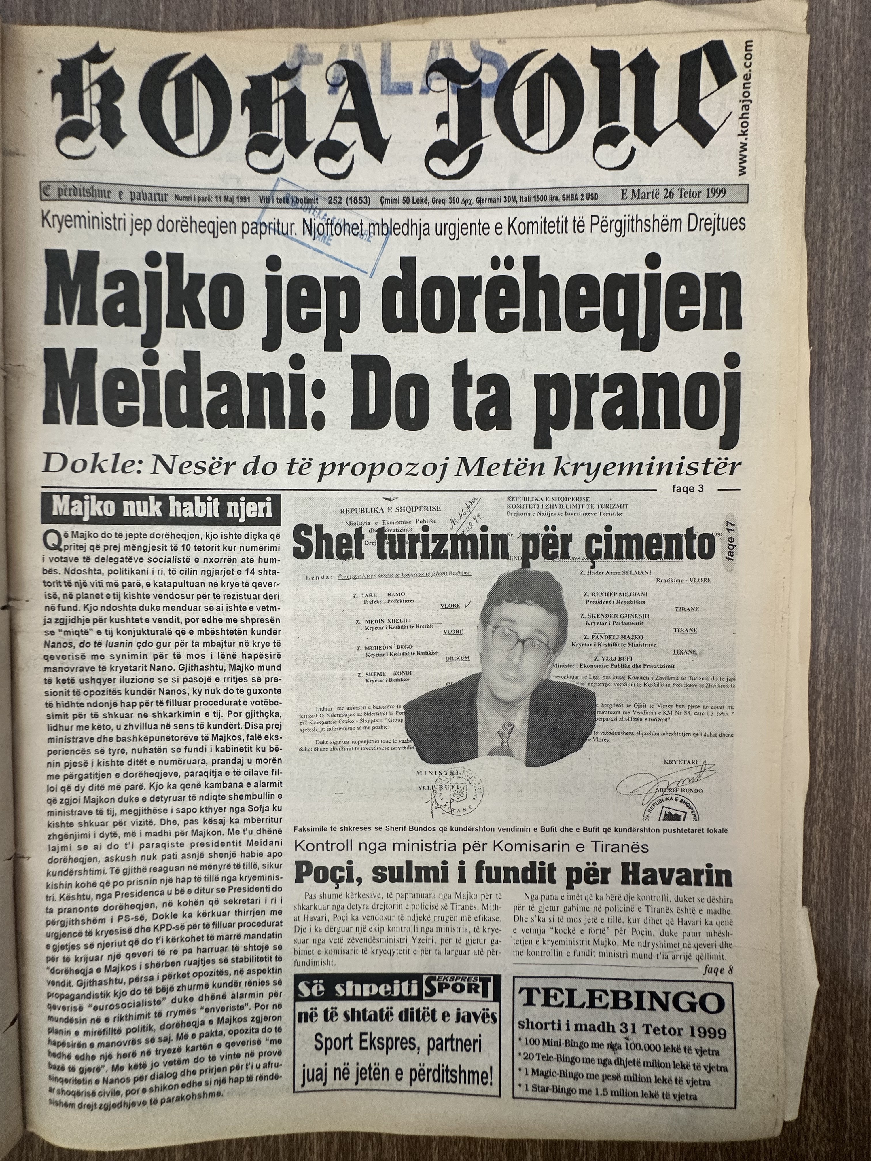 Koha Jonë 1999-10-26