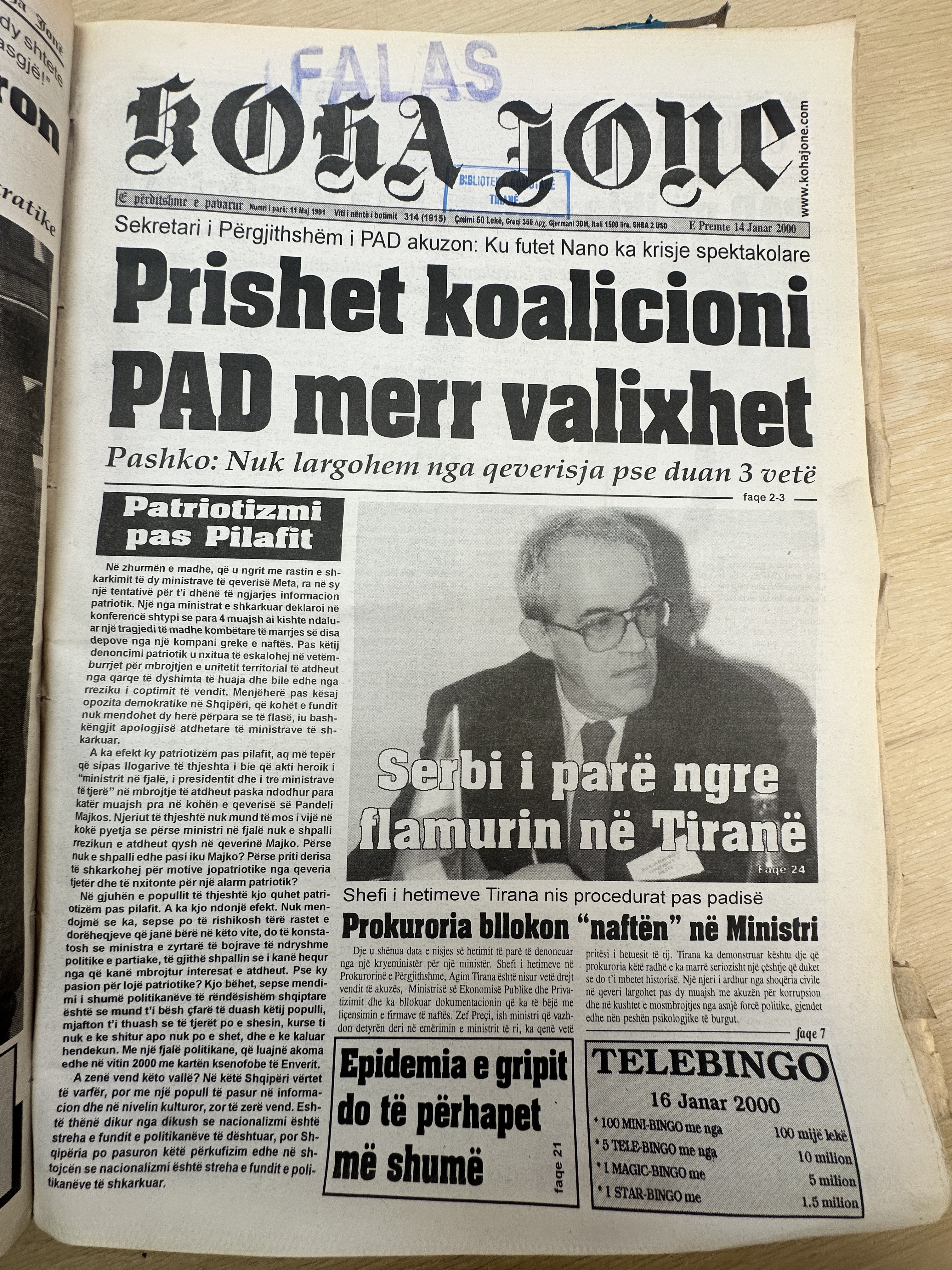 Koha Jonë 2000-01-14