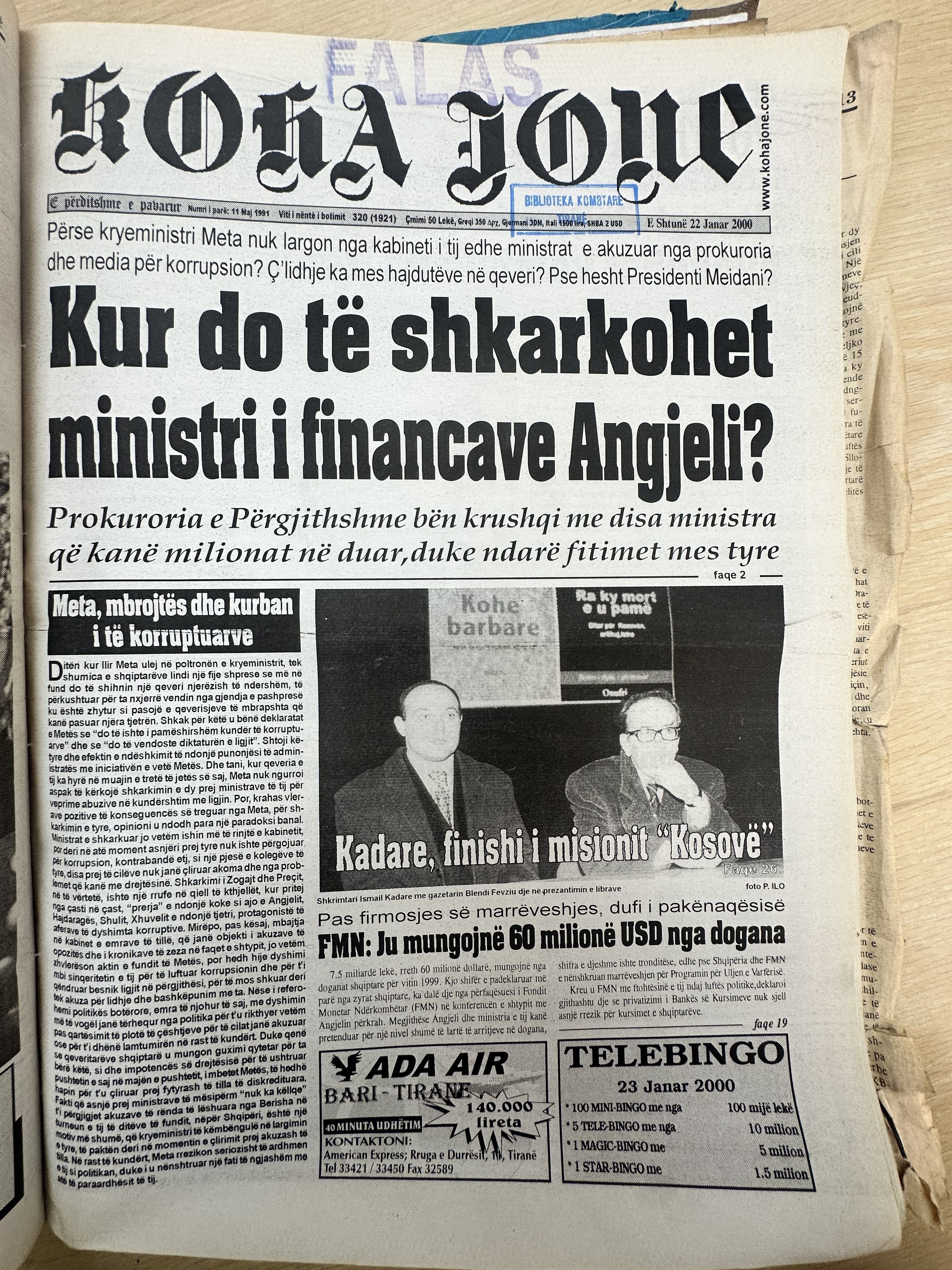 Koha Jonë 2000-01-22