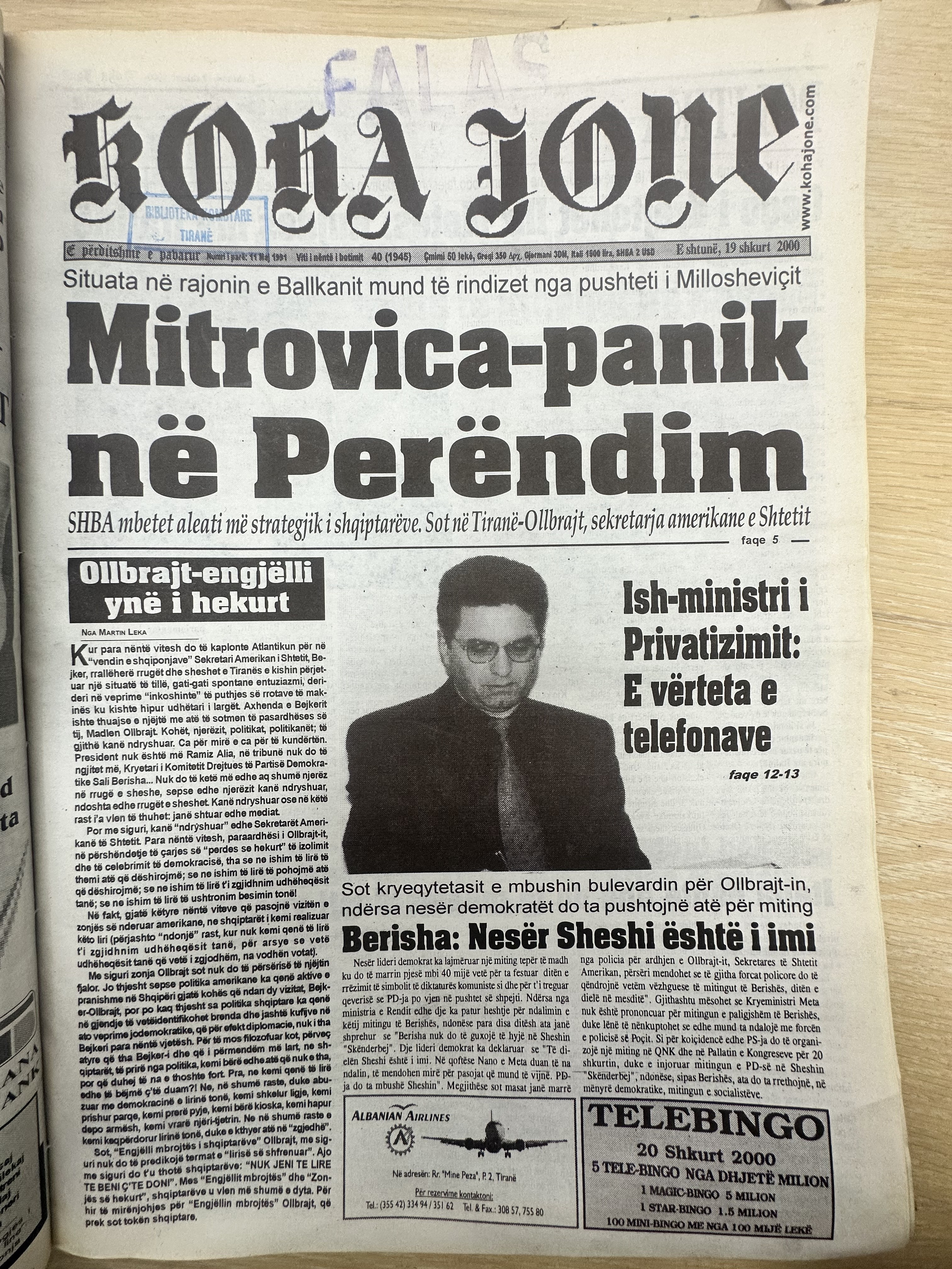 Koha Jonë 2000-02-19
