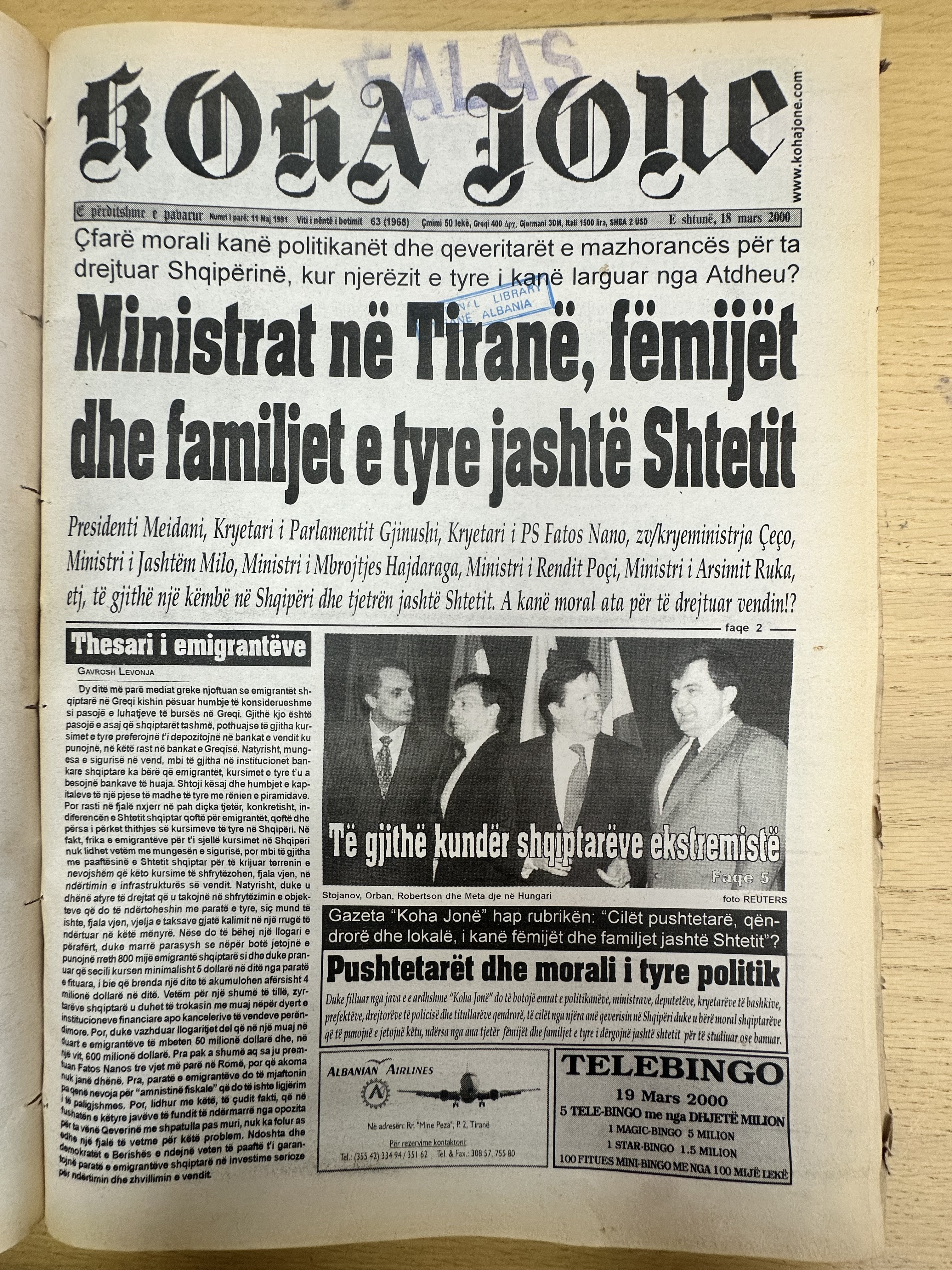 Koha Jonë 2000-03-18
