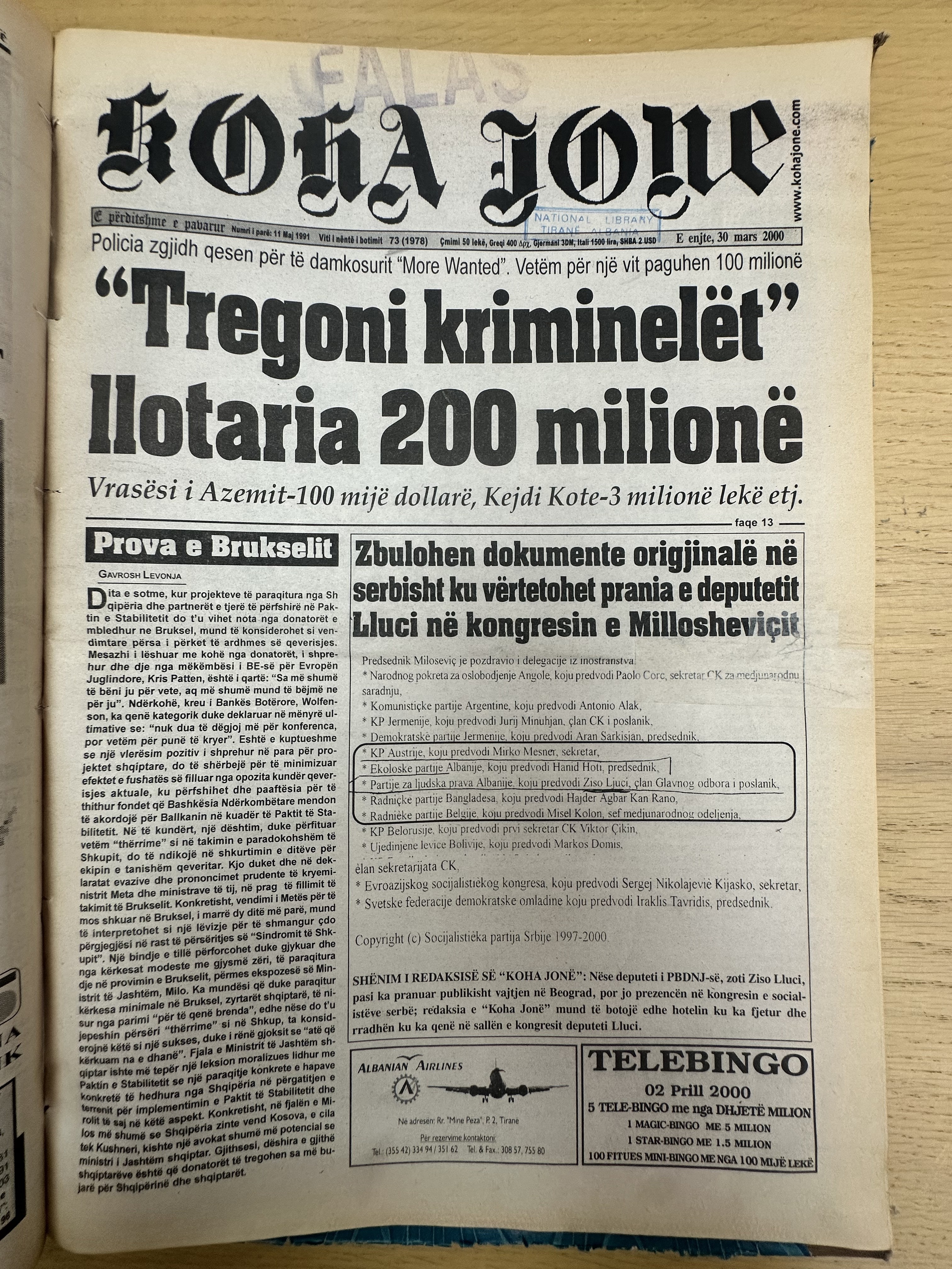 Koha Jonë 2000-03-30