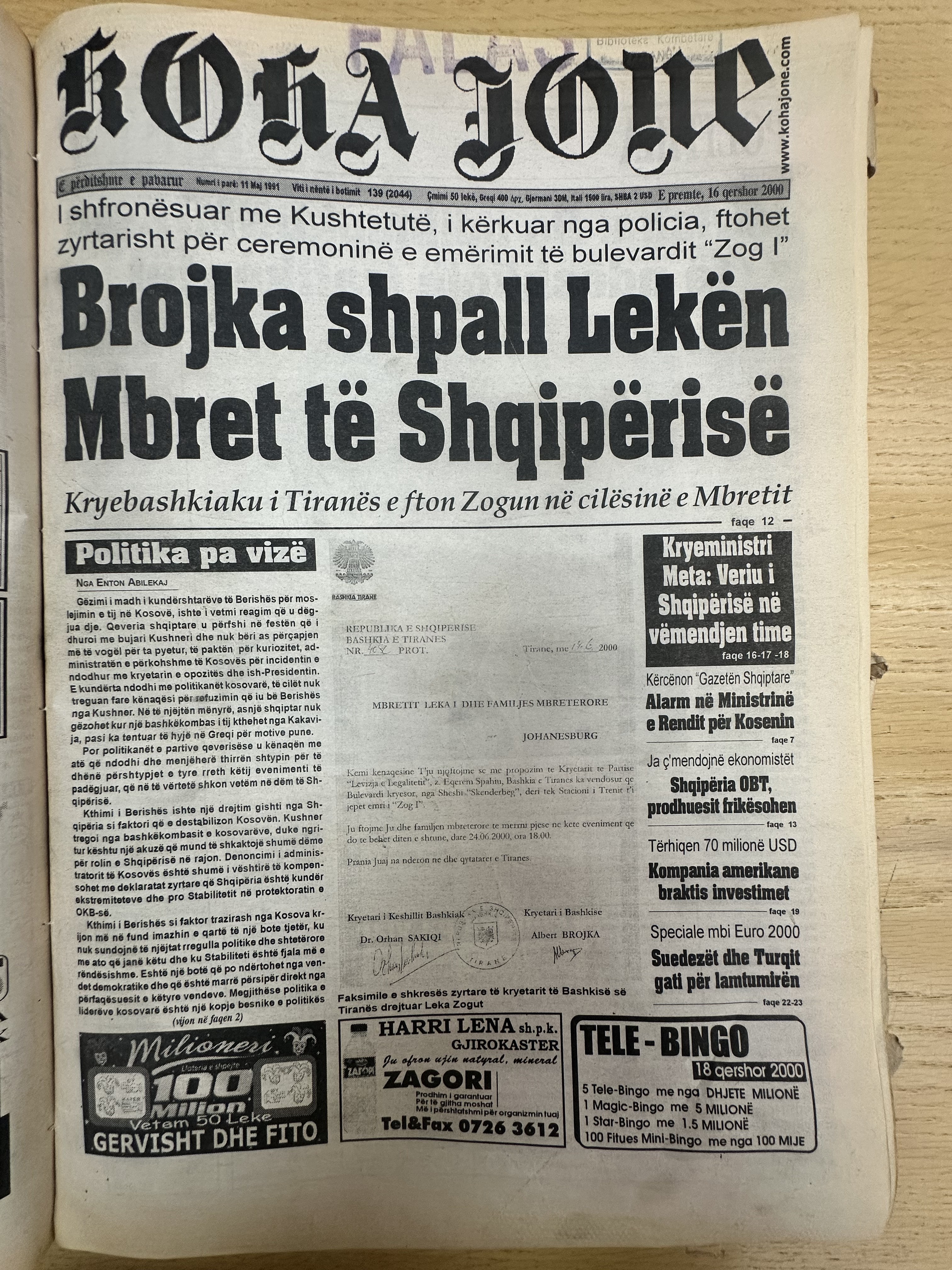 Koha Jonë 2000-06-16