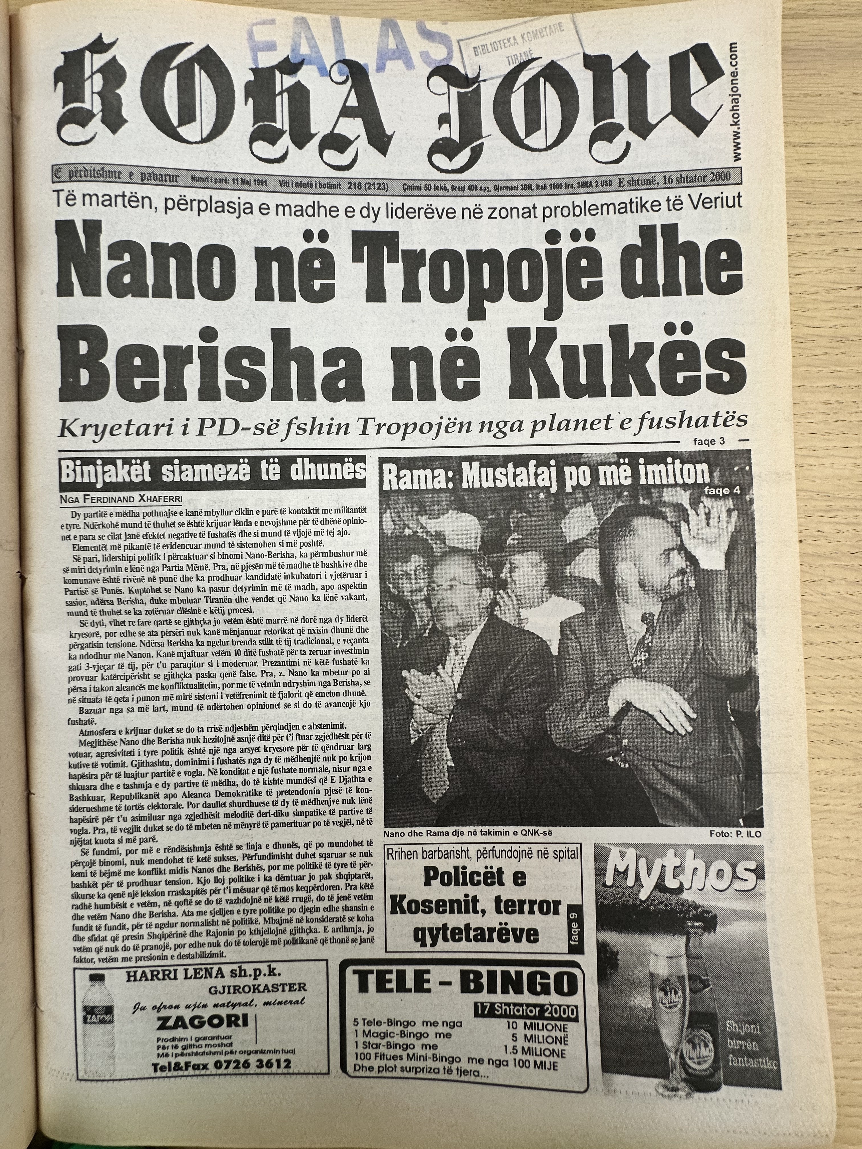 Koha Jonë 2000-09-16