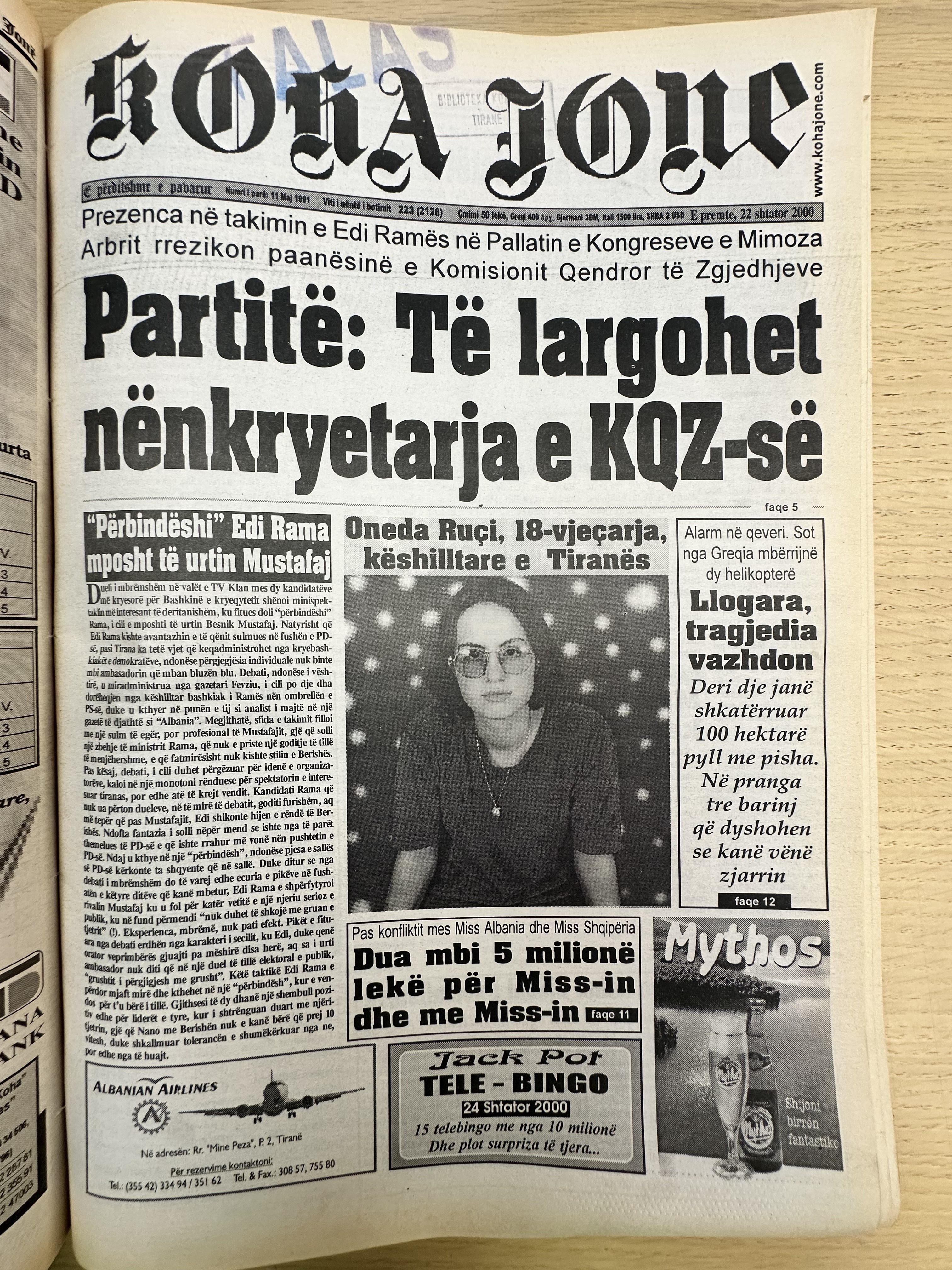 Koha Jonë 2000-09-14