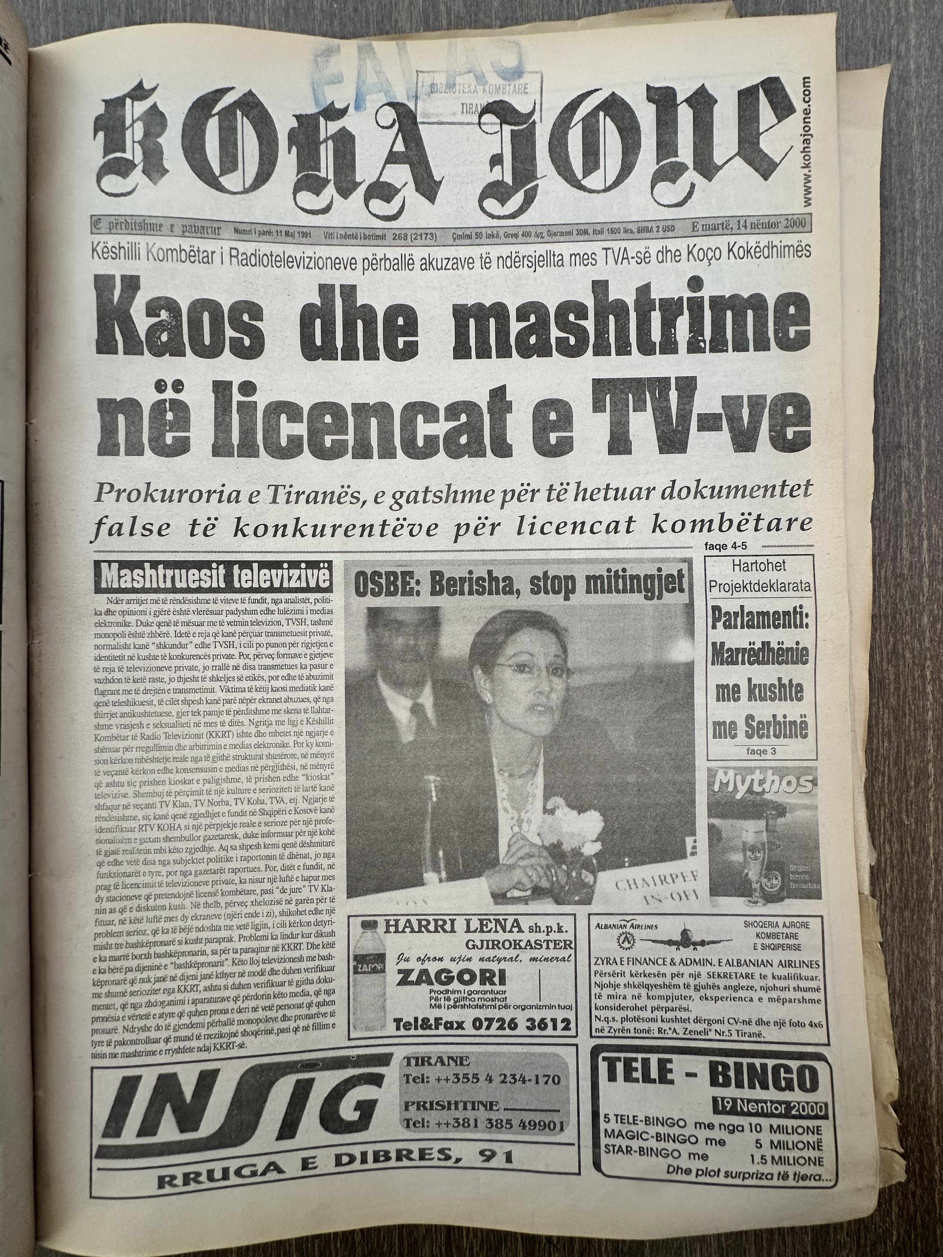 Koha Jonë 2000-11-14