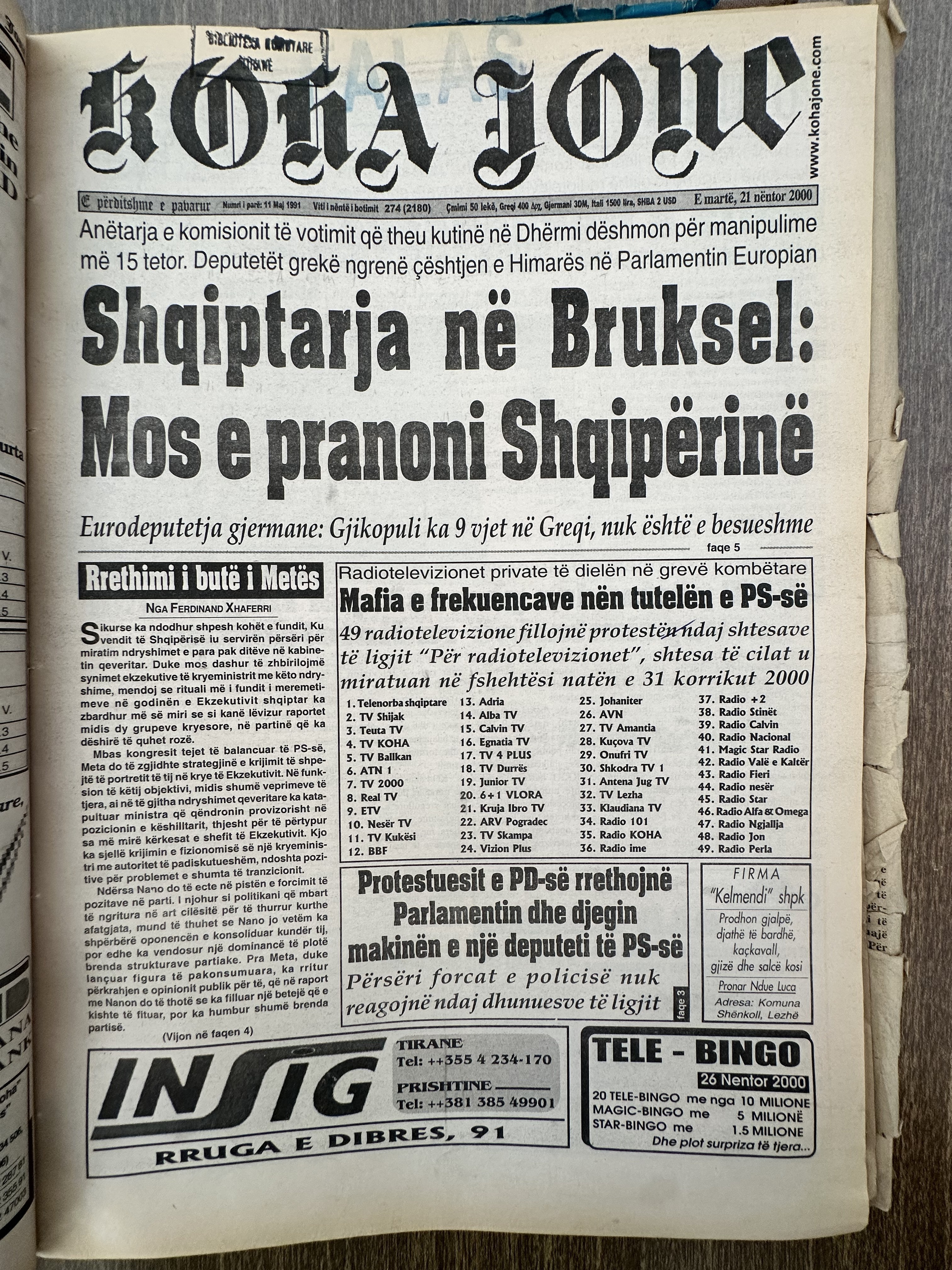 Koha Jonë 2000-11-21