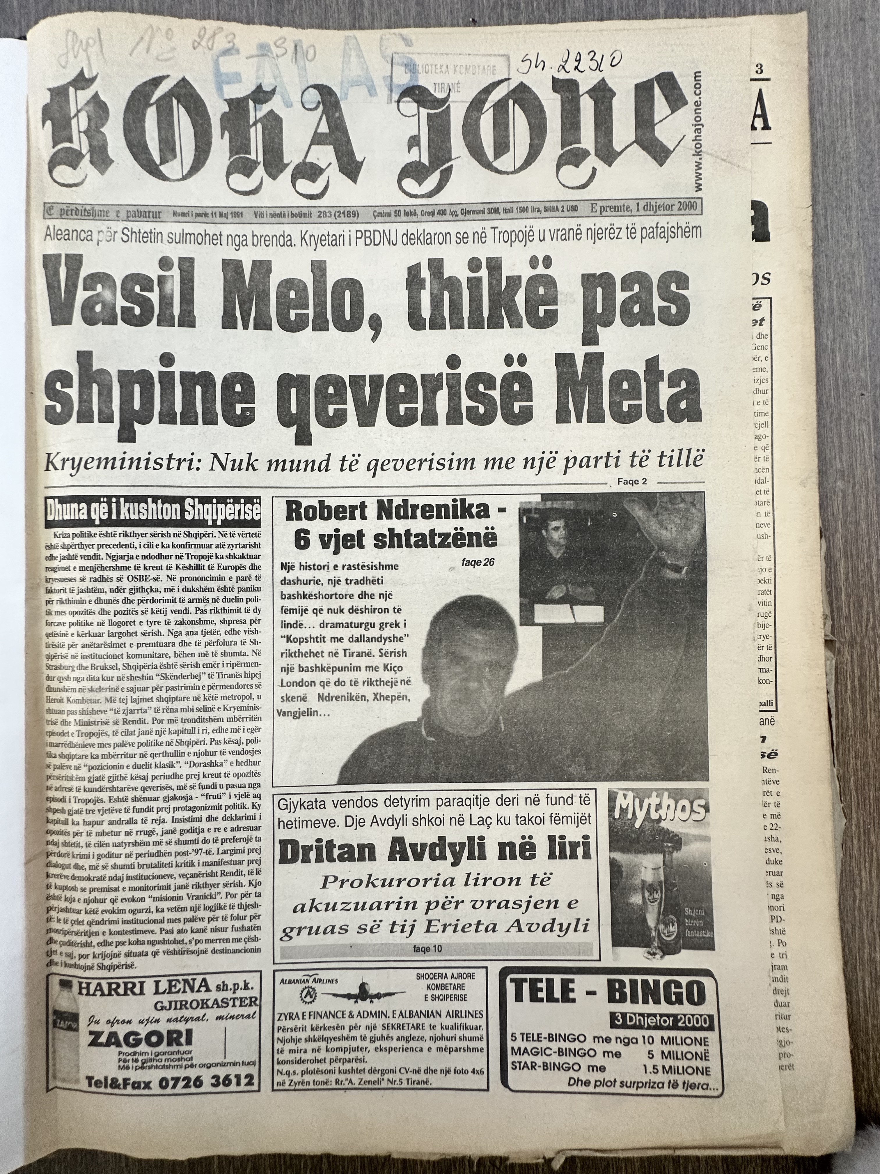 Koha Jonë 2000-12-01