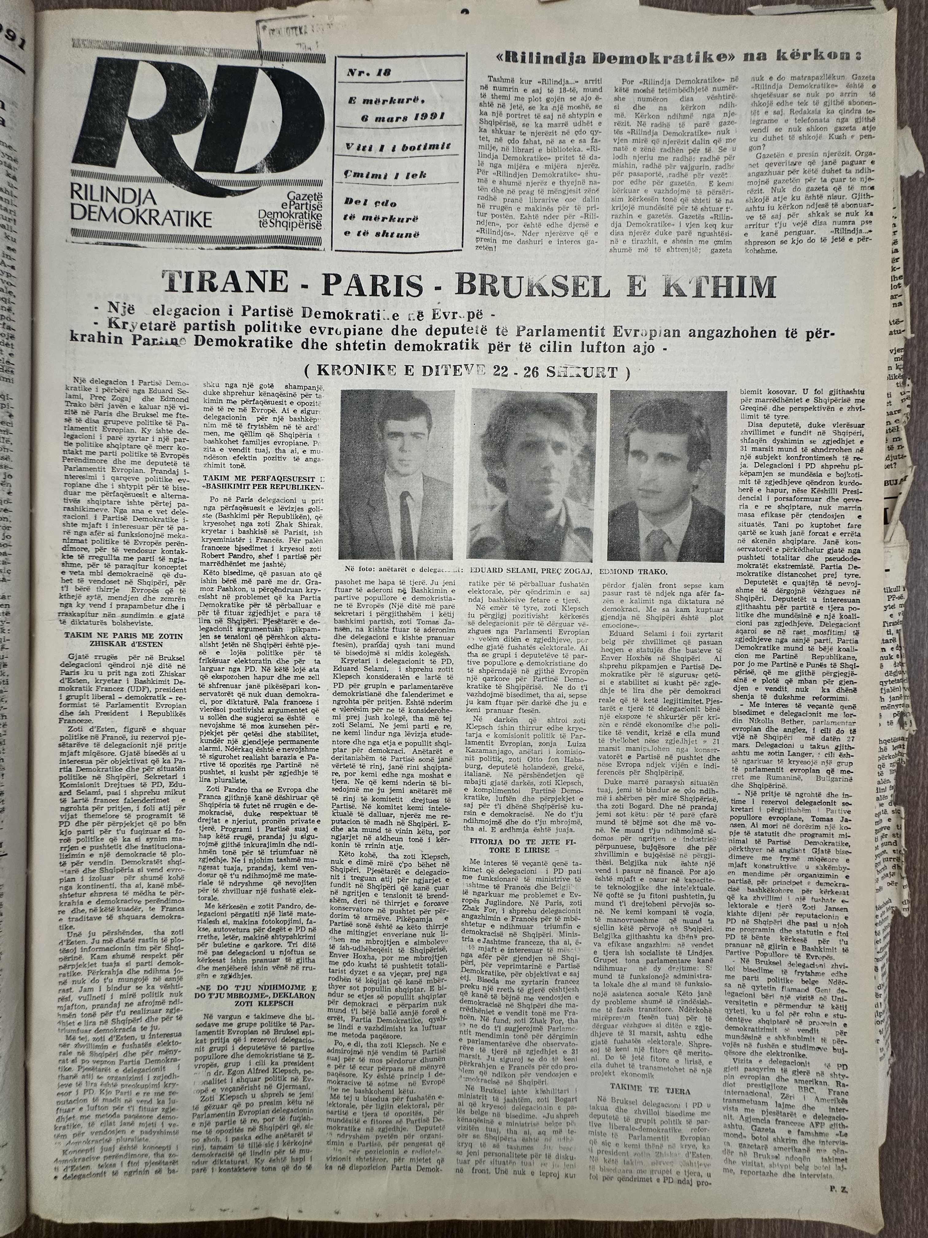 Rilindja Demokratike 1991-03-08