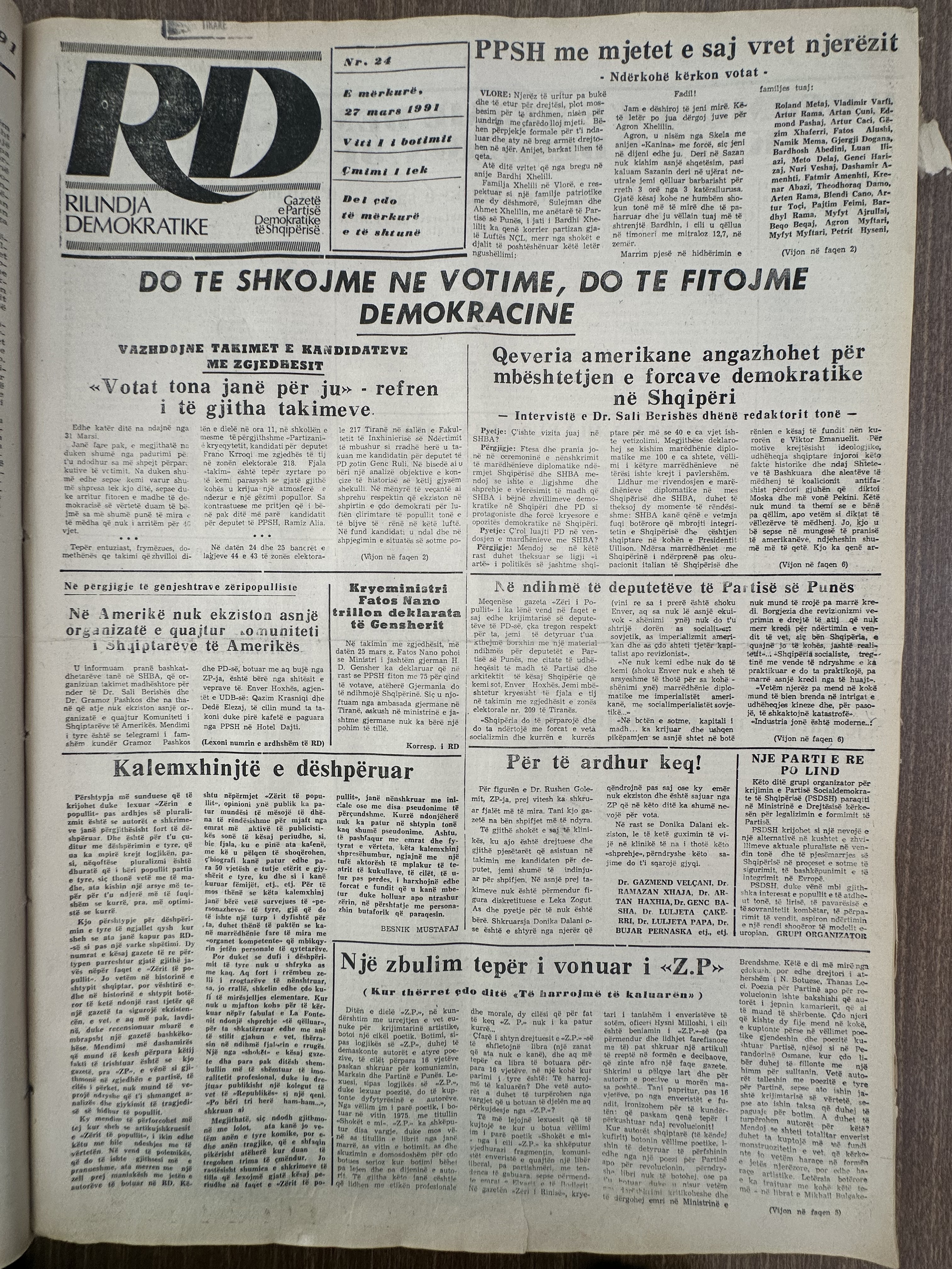 Rilindja Demokratike 1991-03-27