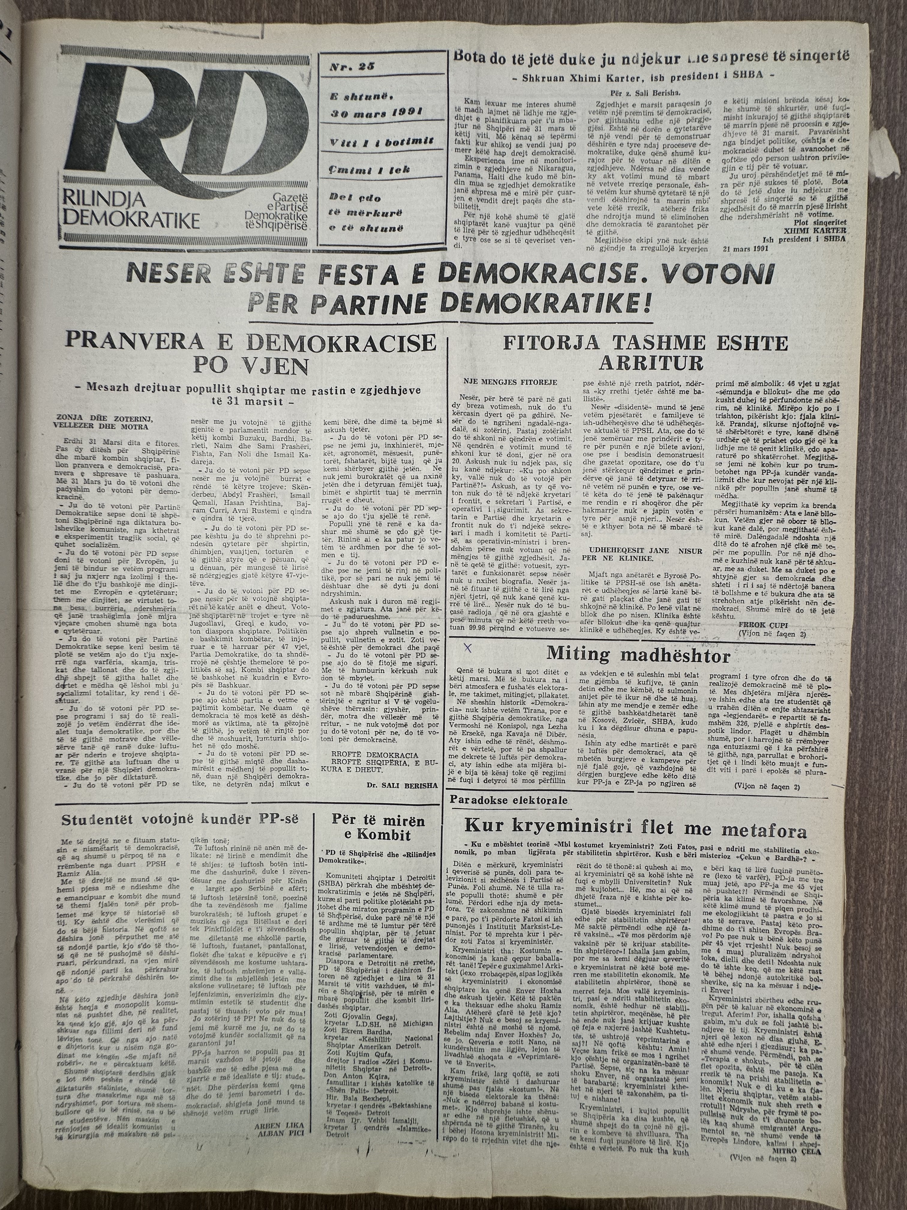 Rilindja Demokratike 1991-03-30
