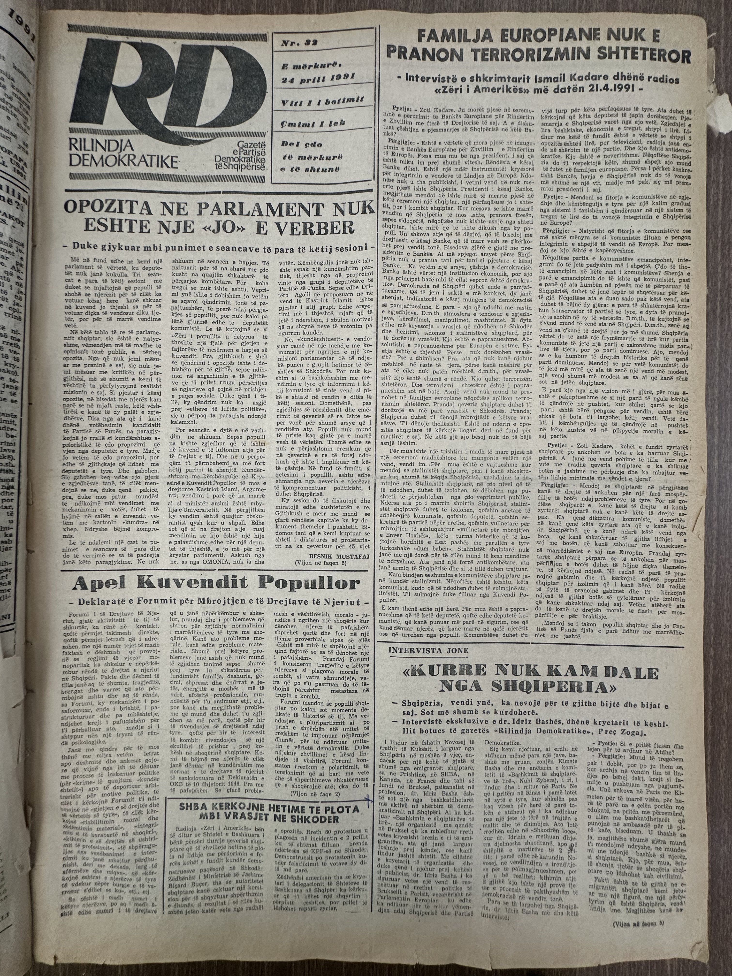Rilindja Demokratike 1991-04-24