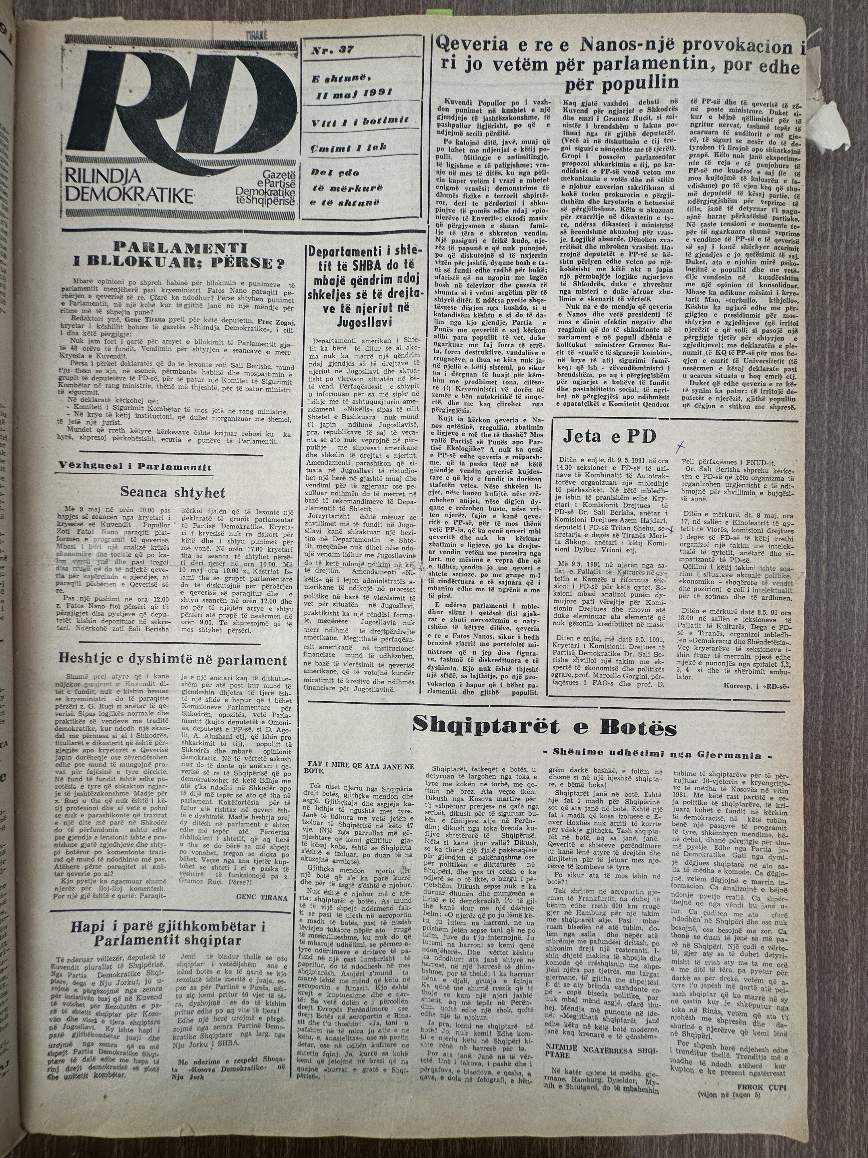 Rilindja Demokratike 1991-05-11