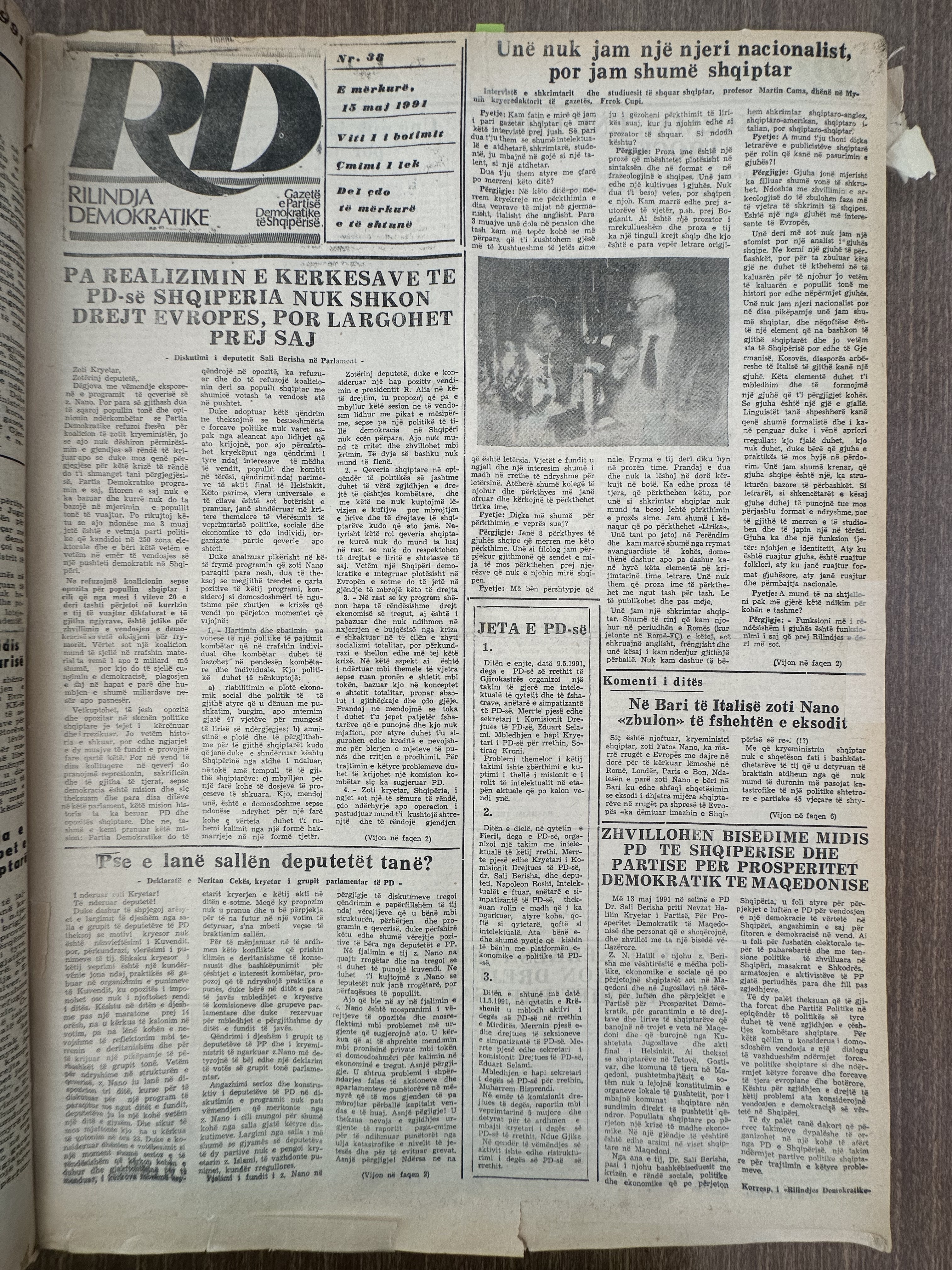 Rilindja Demokratike 1991-05-15