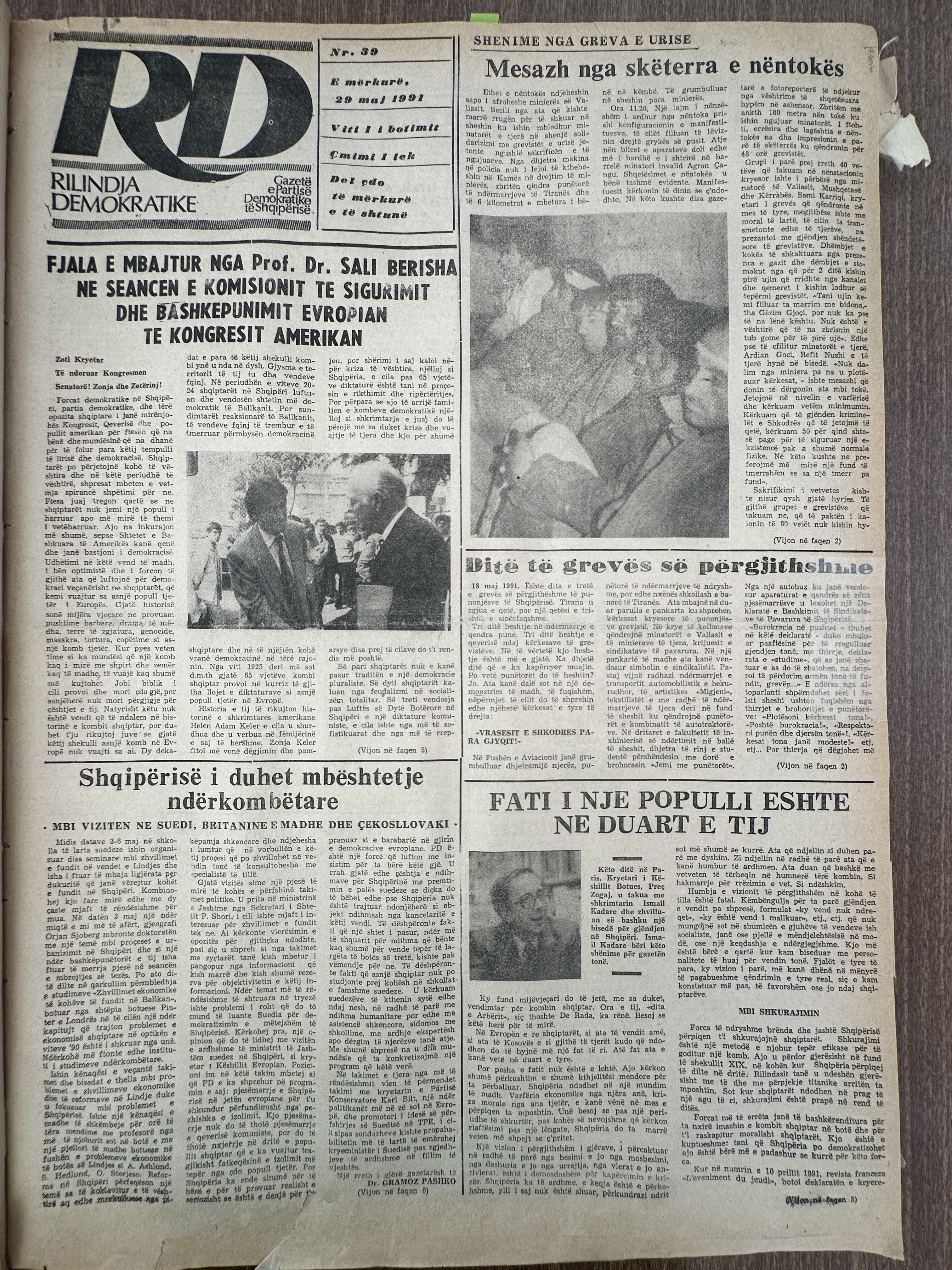 Rilindja Demokratike 1991-05-29
