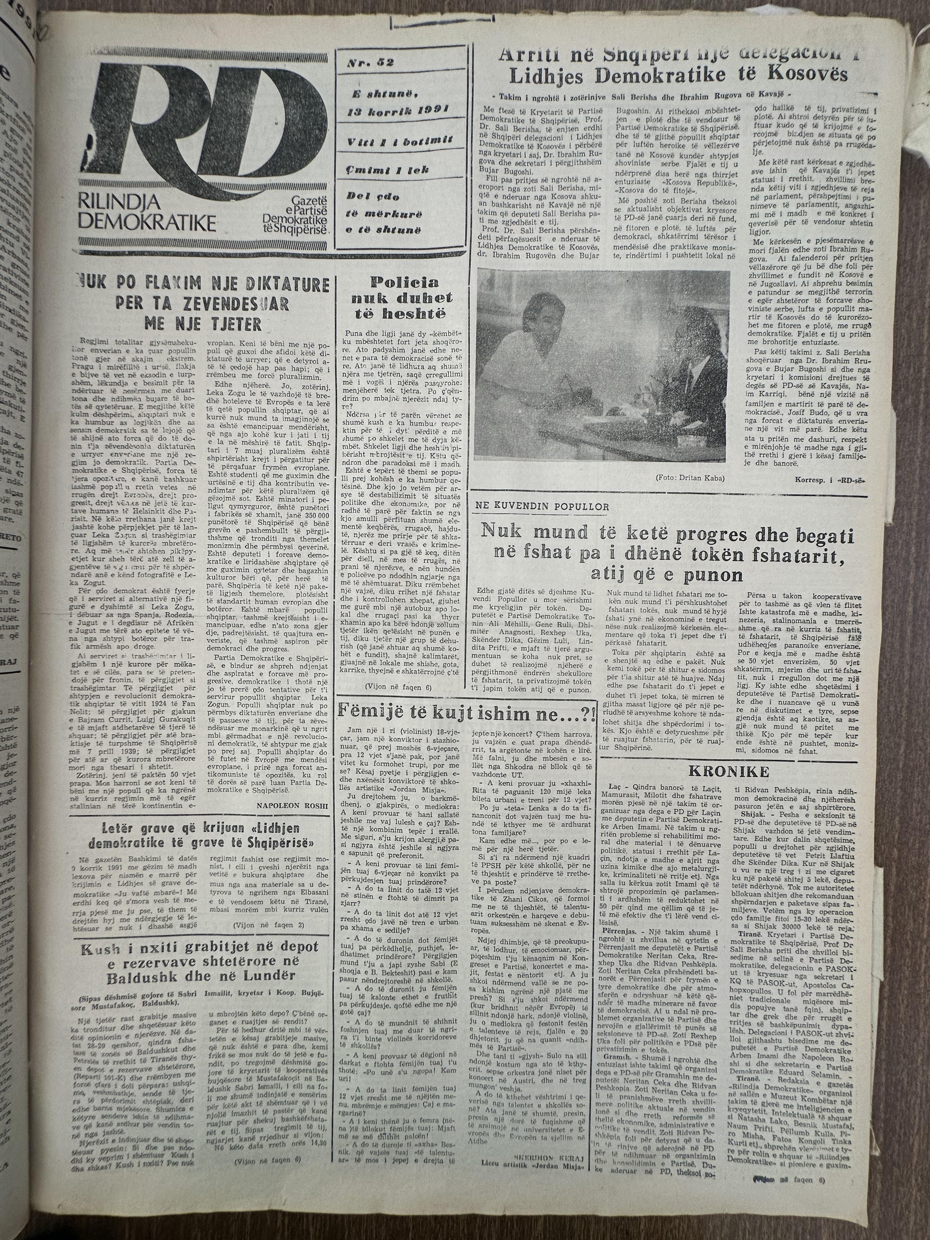 Rilindja Demokratike 1991-04-13