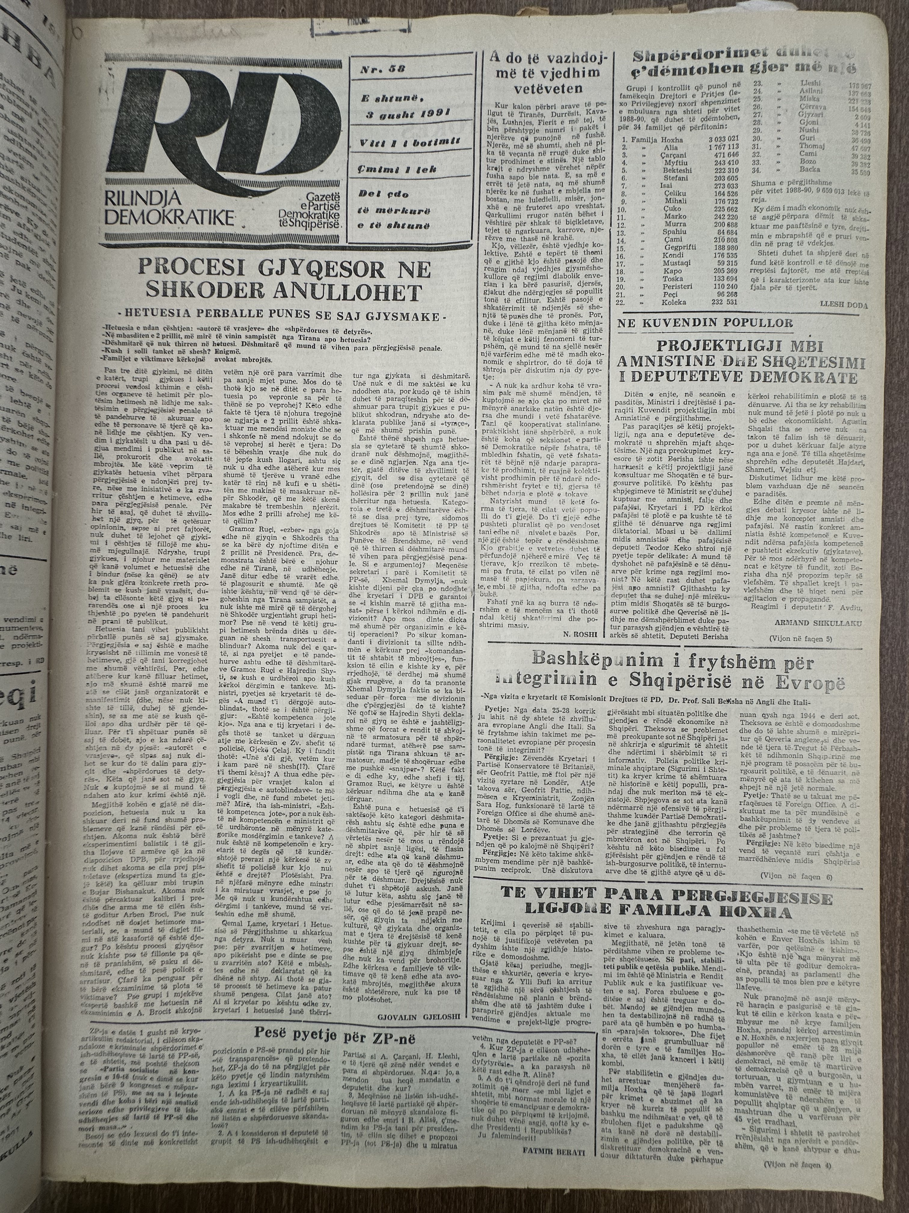 Rilindja Demokratike 1991-08-08