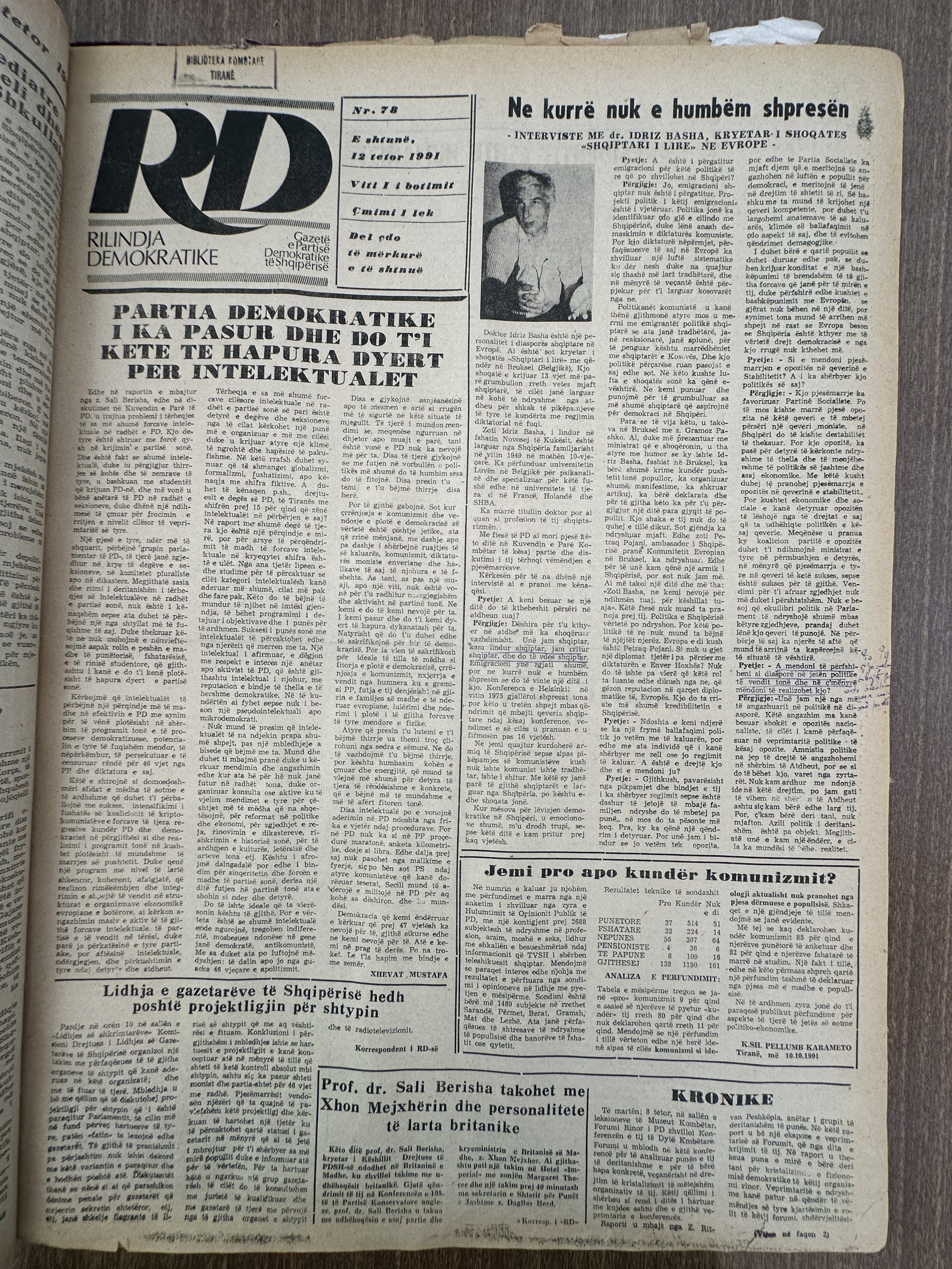 Rilindja Demokratike 1991-10-13