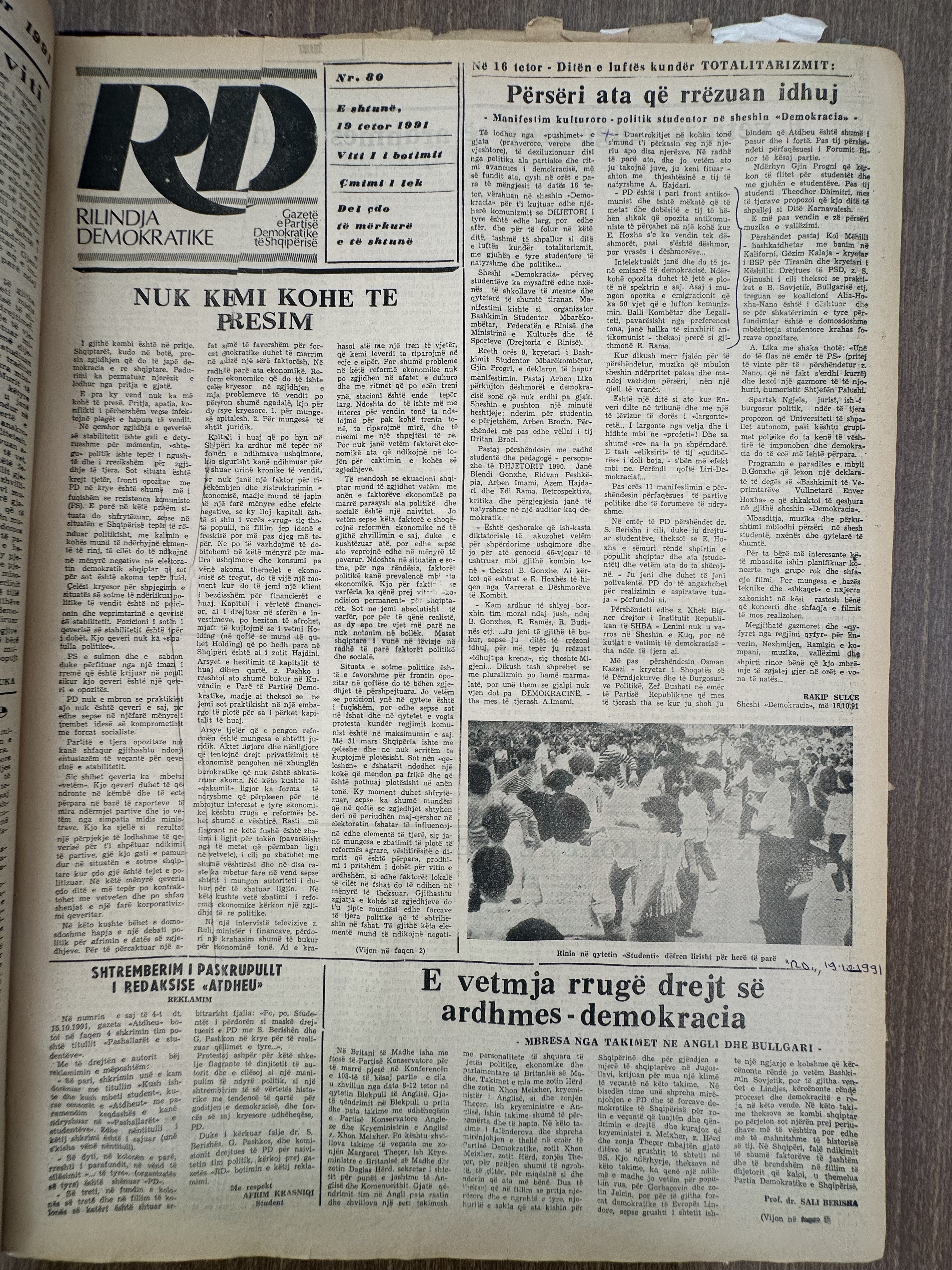 Rilindja Demokratike 1991-10-19