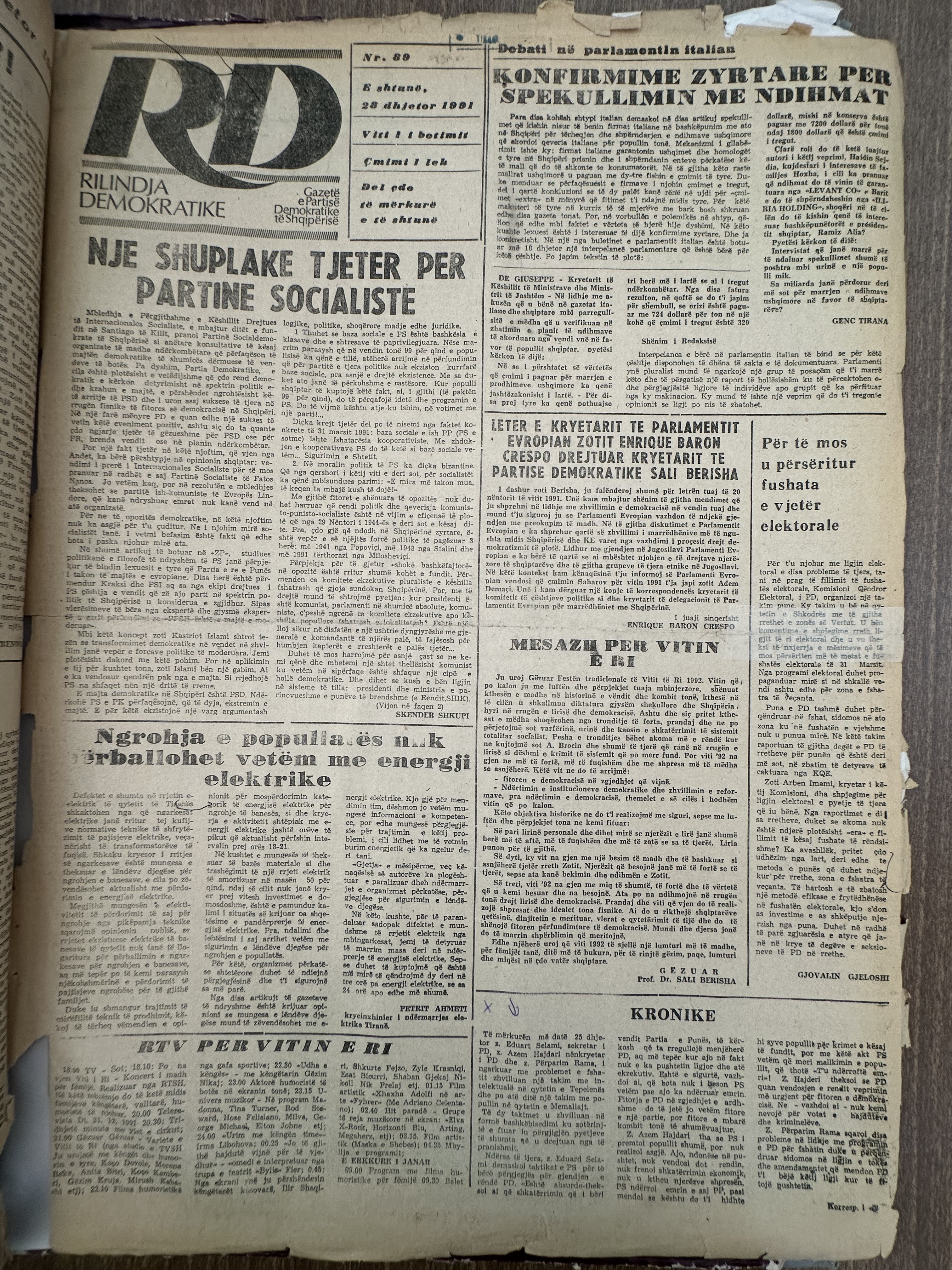 Rilindja Demokratike 1992-12-25