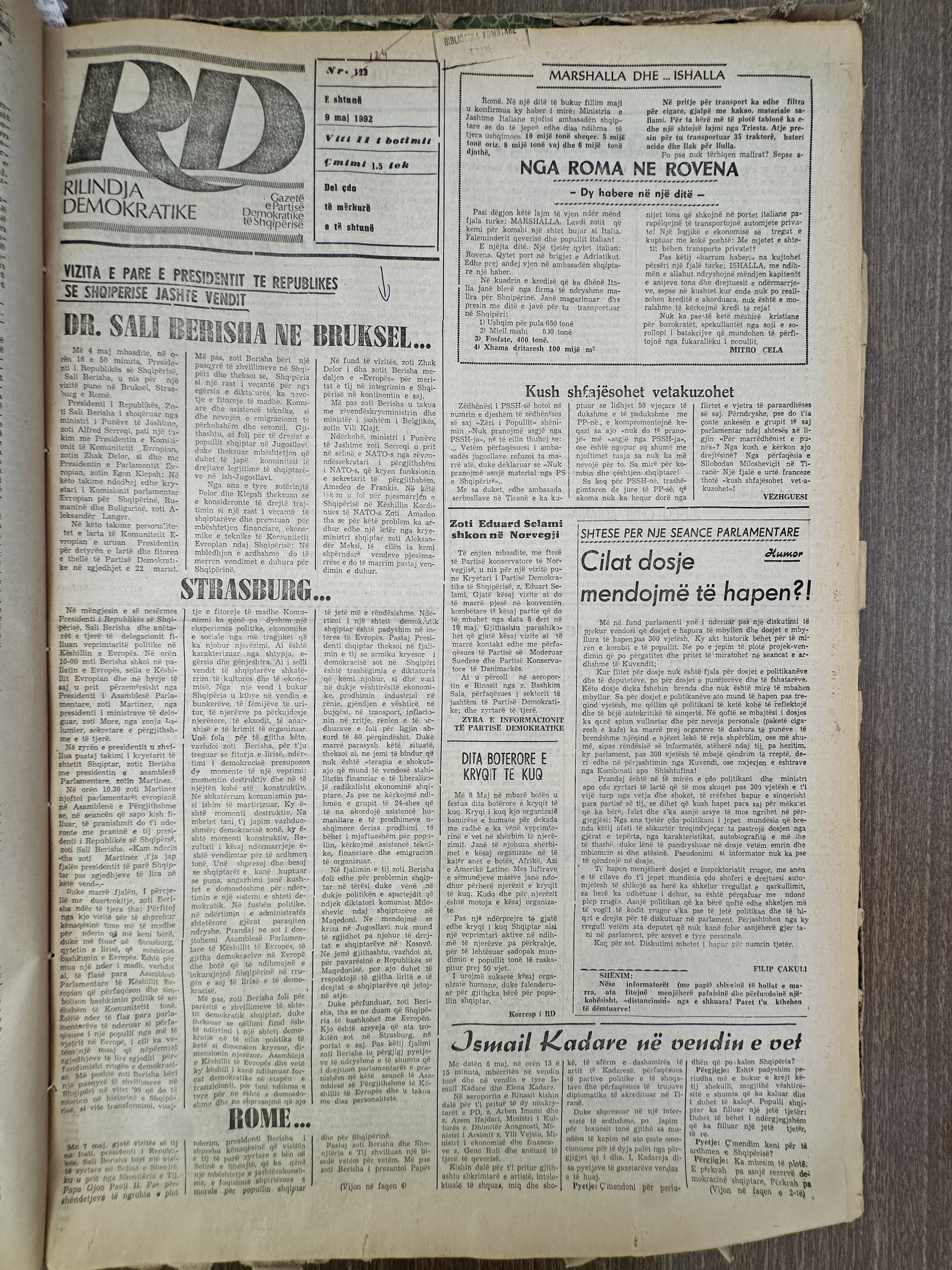 Rilindja Demokratike 1992-05-09