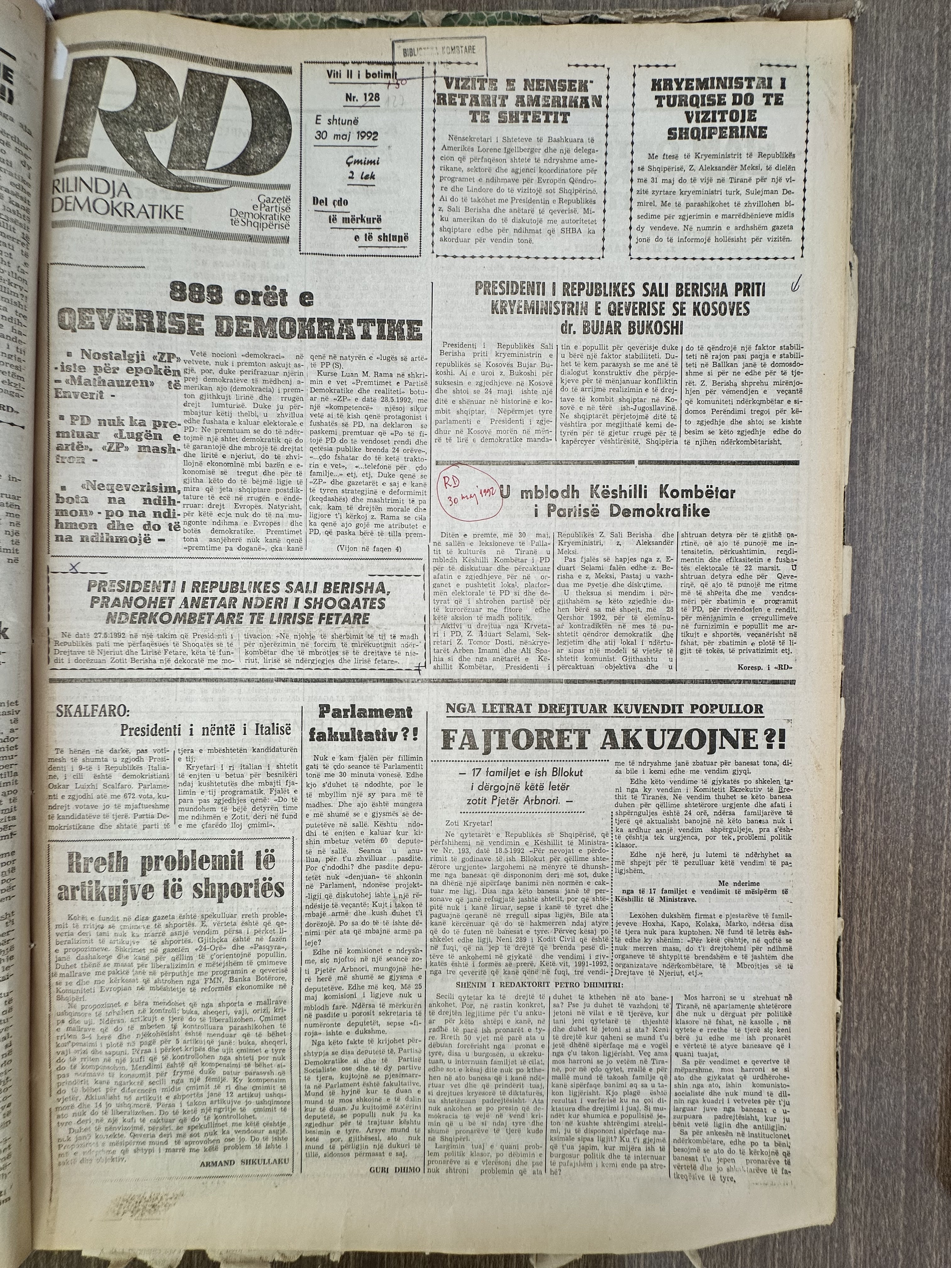 Rilindja Demokratike 1992-05-30