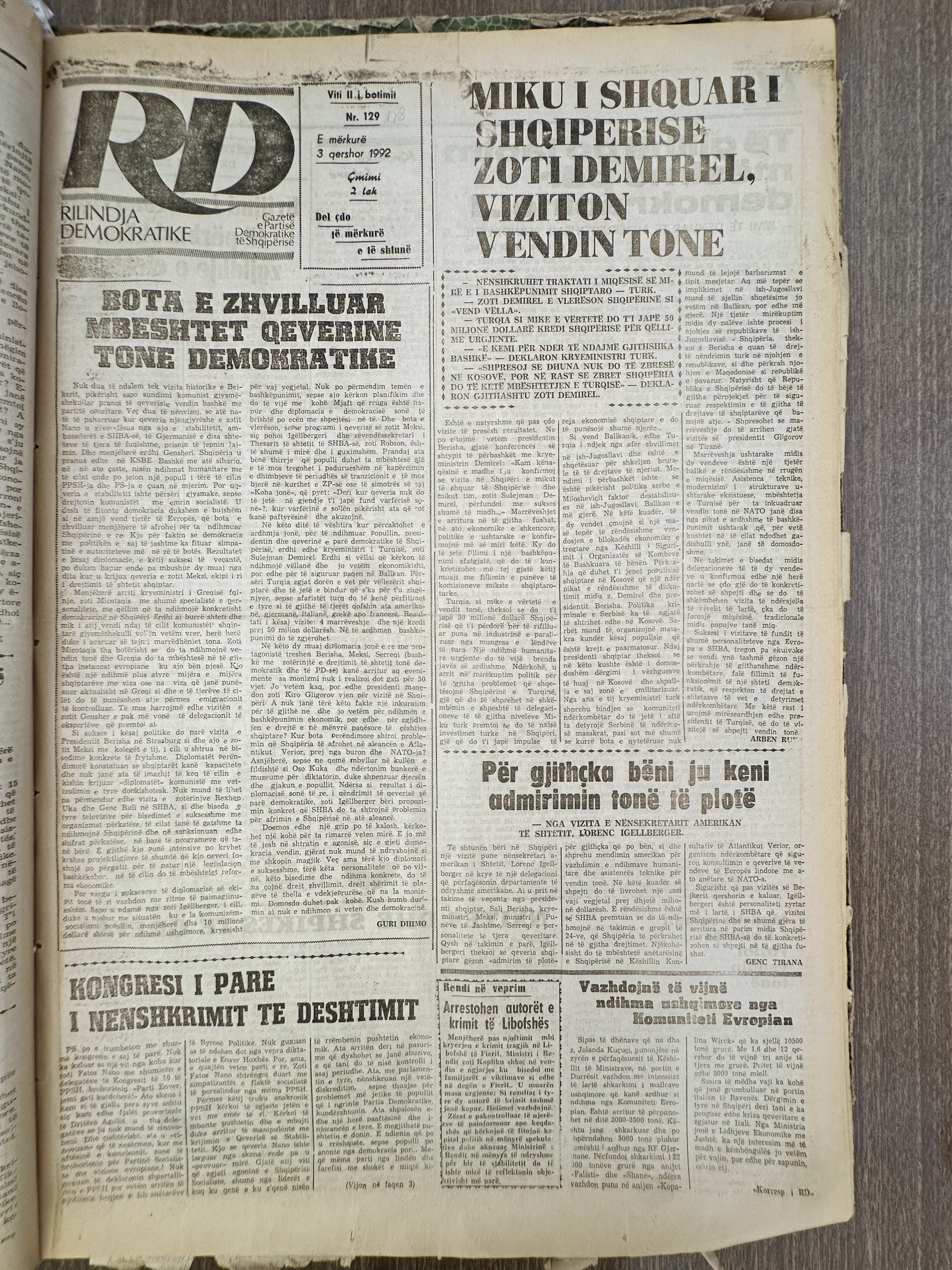 Rilindja Demokratike 1992-06-03