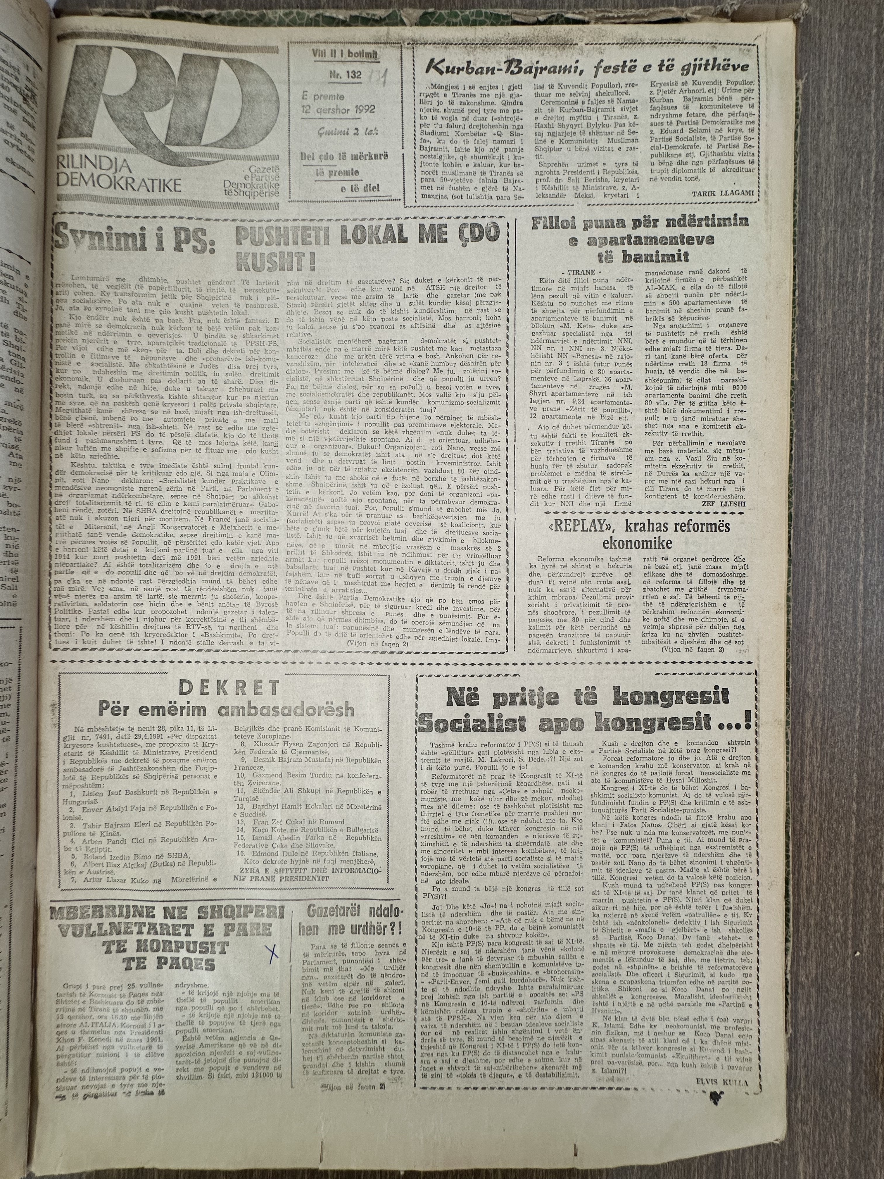Rilindja Demokratike 1992-06-12