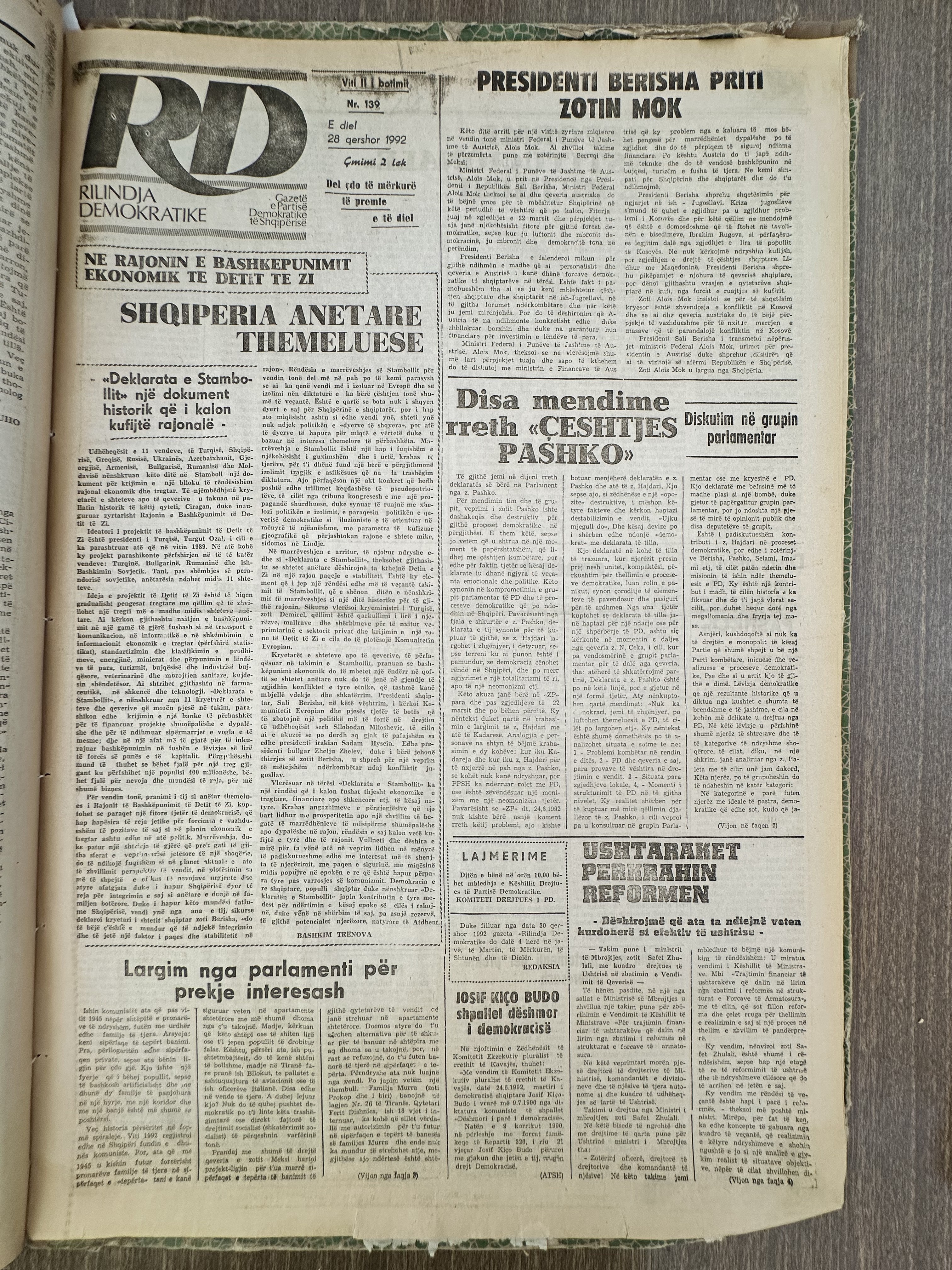Rilindja Demokratike 1992-12-28