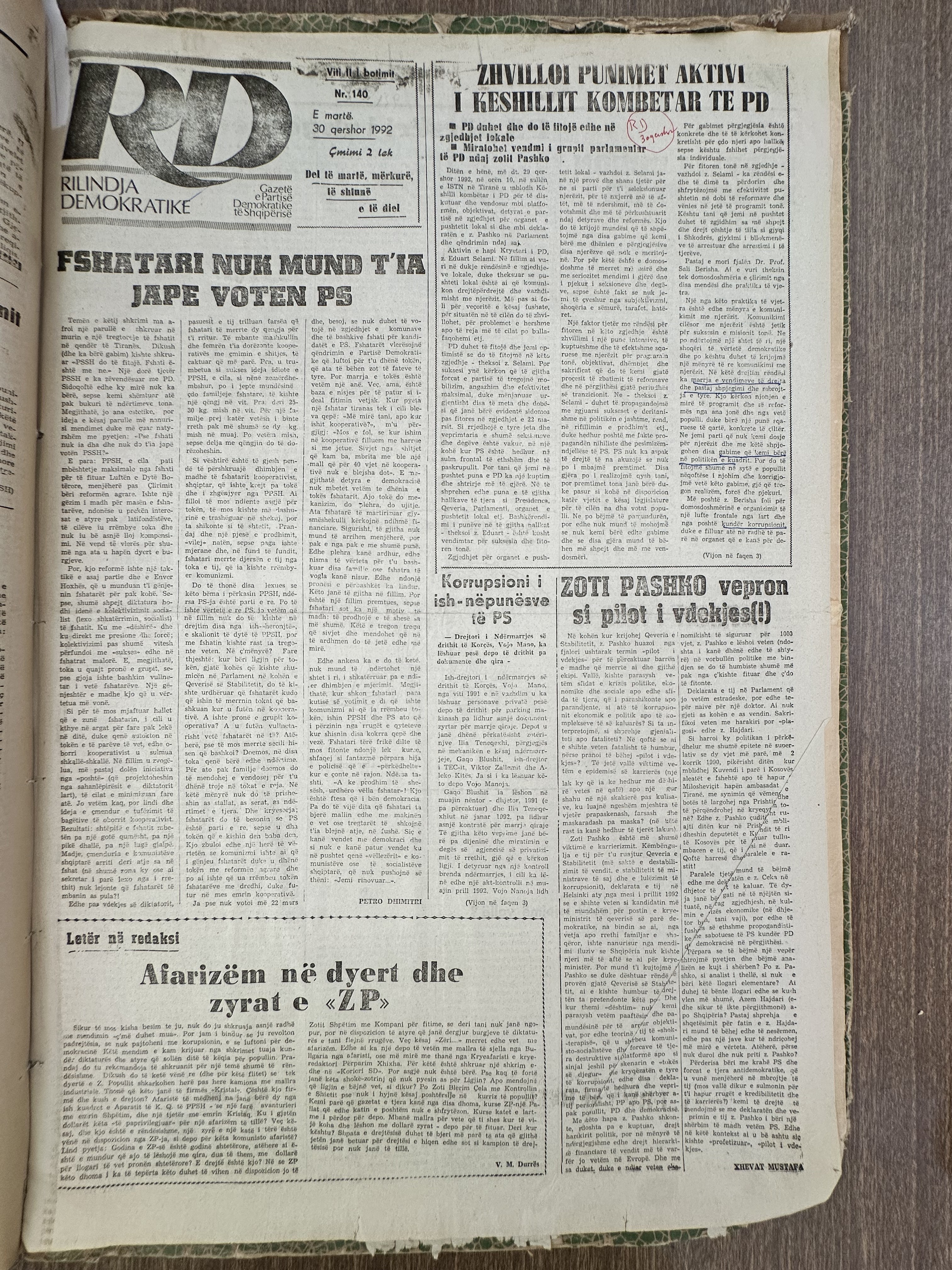 Rilindja Demokratike 1992-06-30