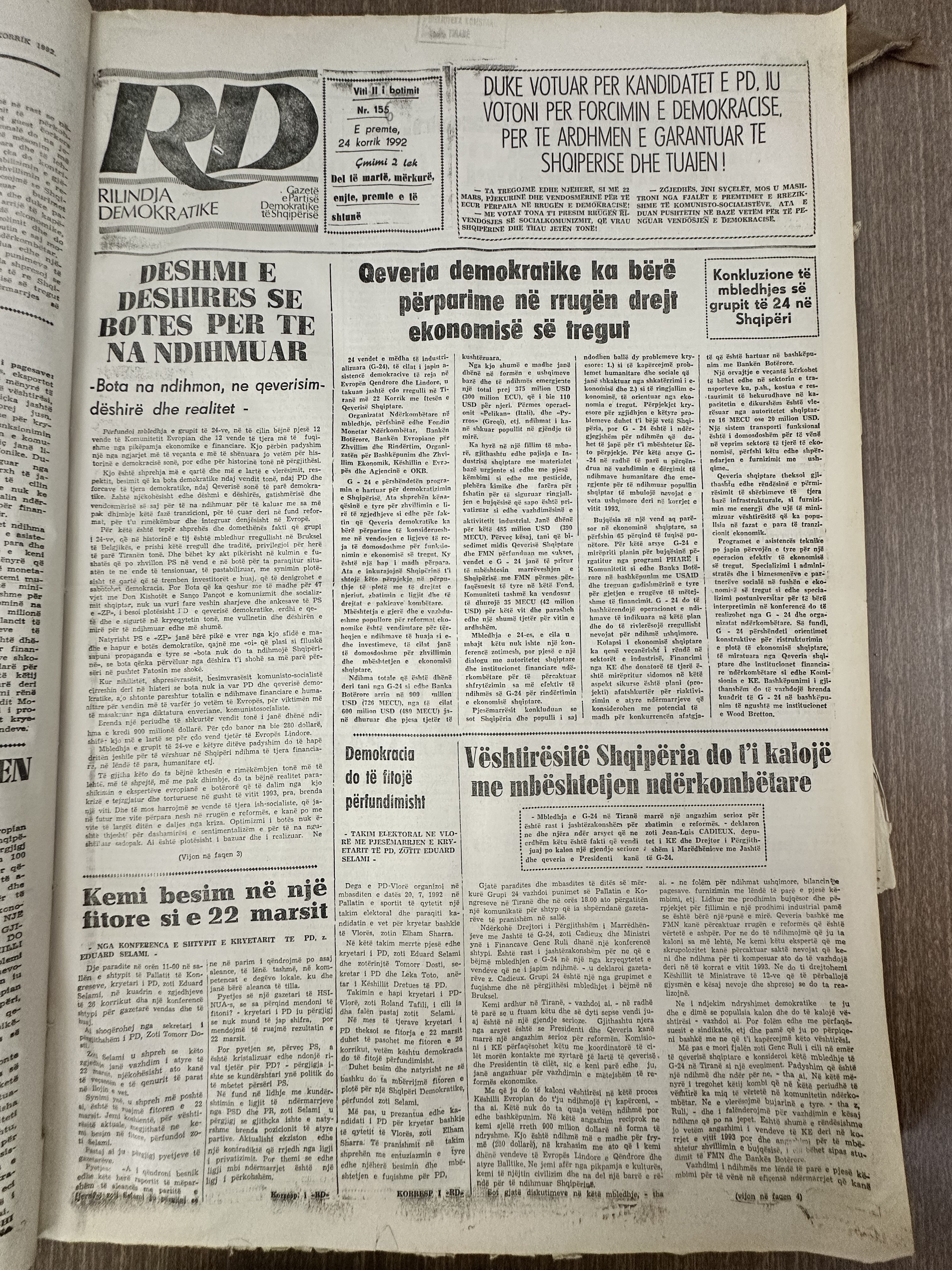 Rilindja Demokratike 1992-07-24