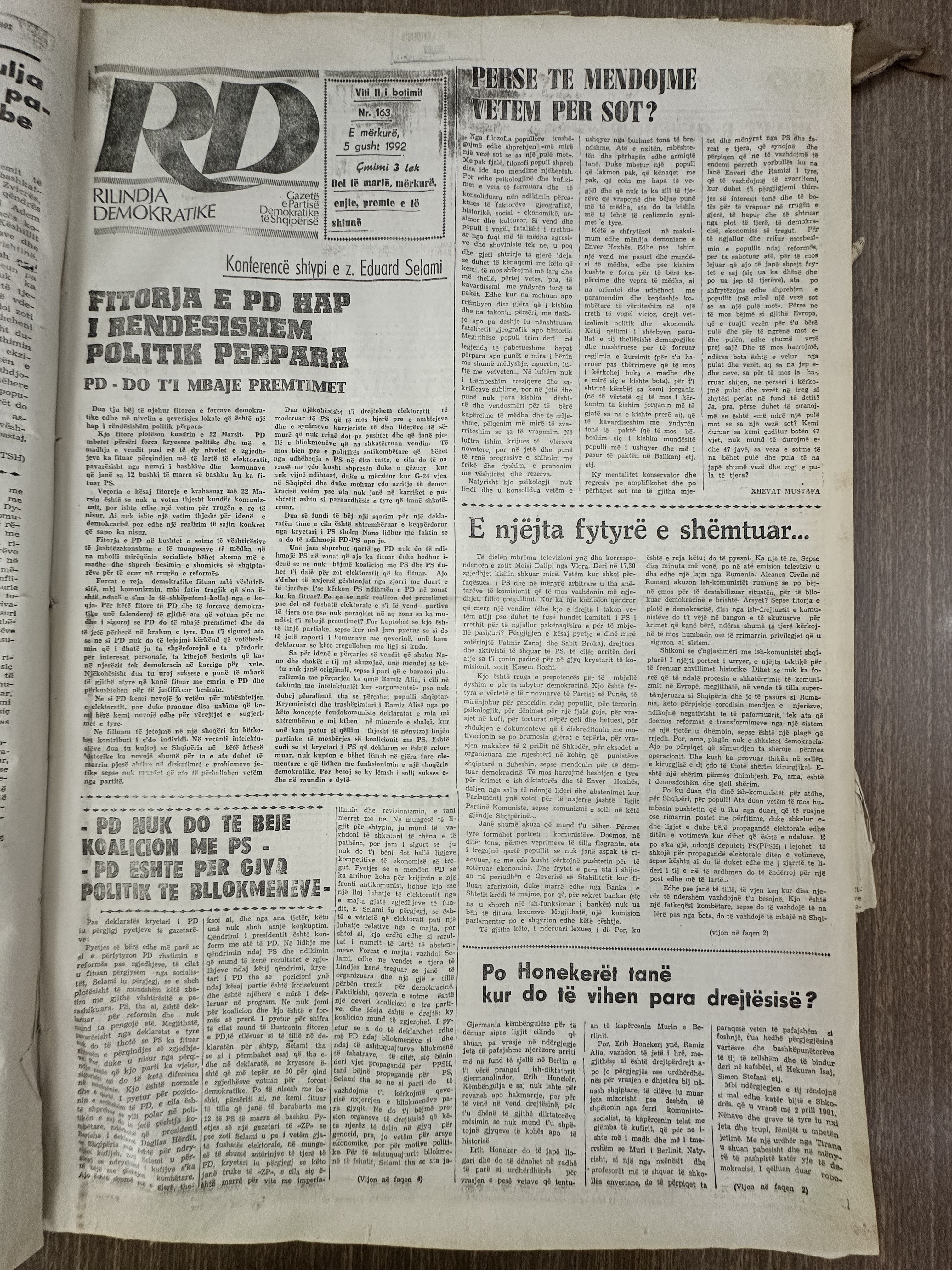 Rilindja Demokratike 1992-08-05