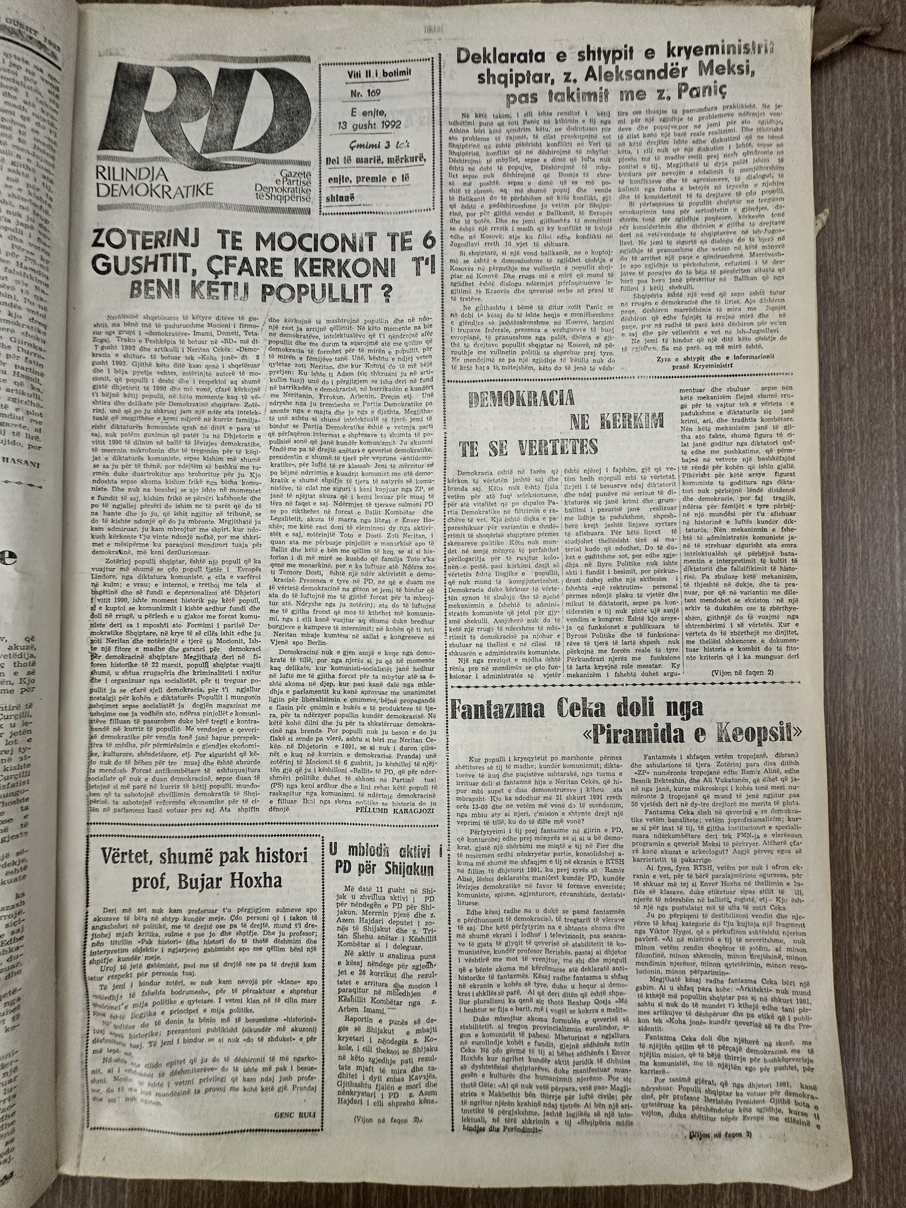Rilindja Demokratike 1992-08-13