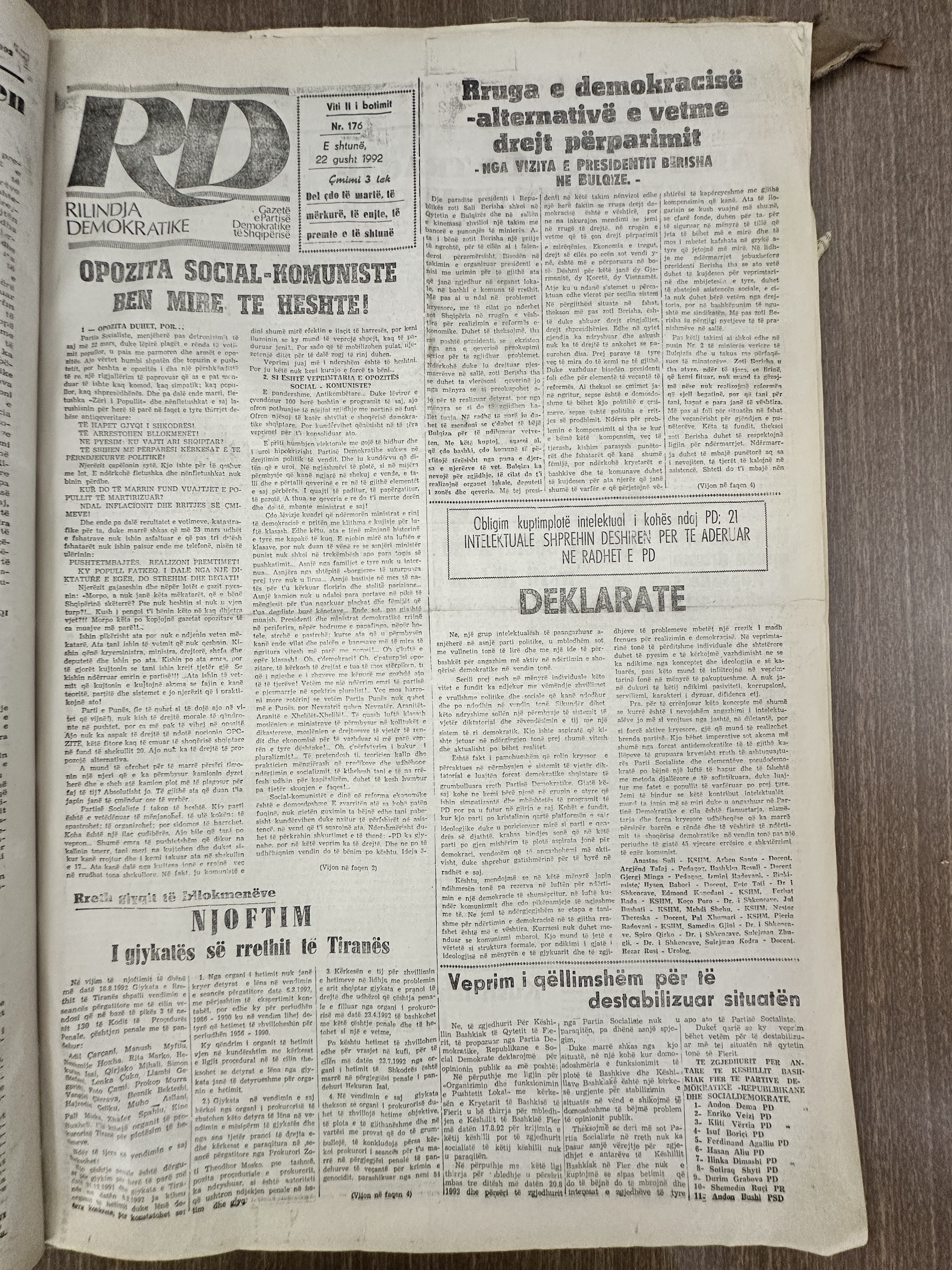 Rilindja Demokratike 1992-08-22