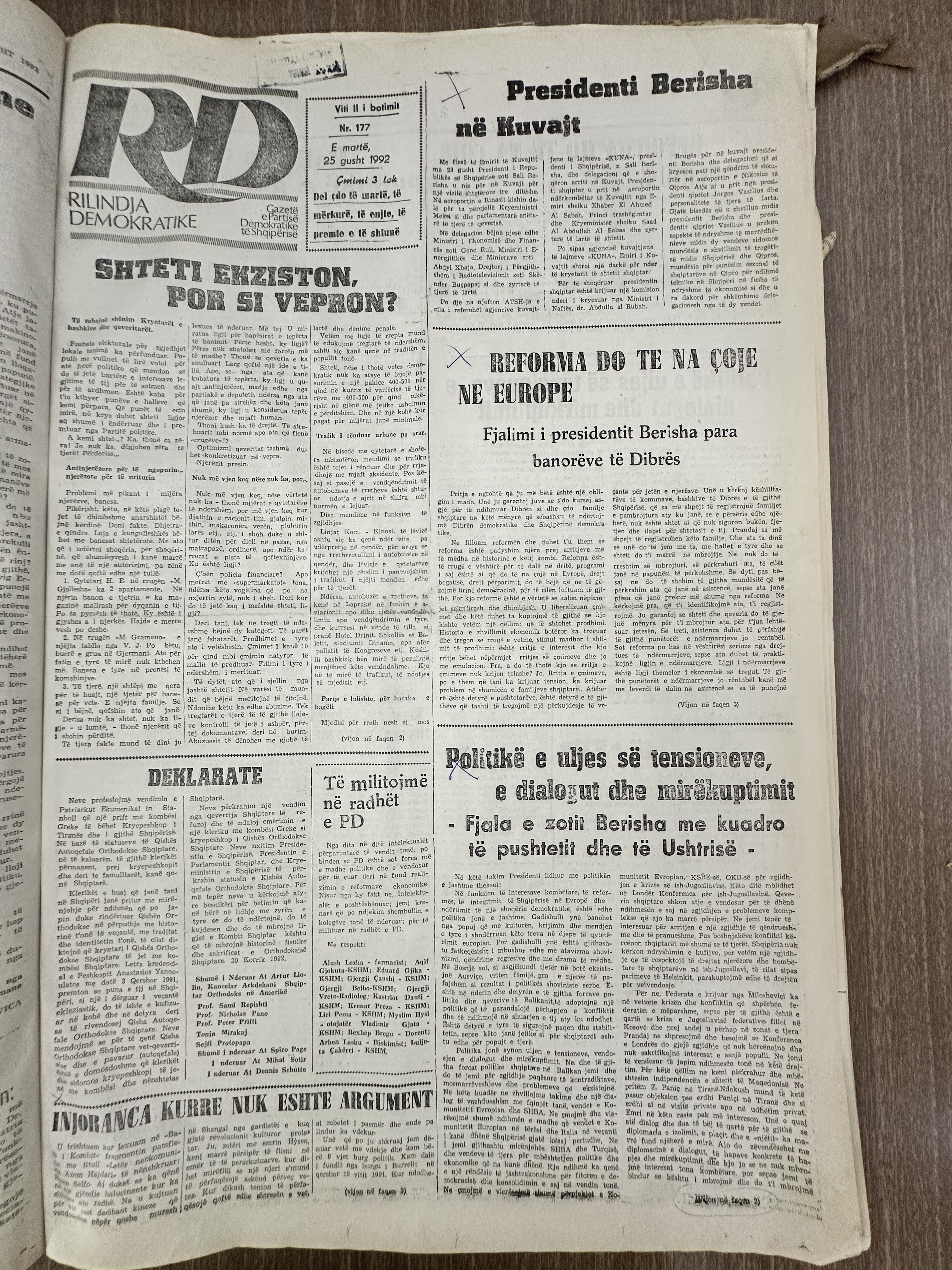 Rilindja Demokratike 1992-09-29