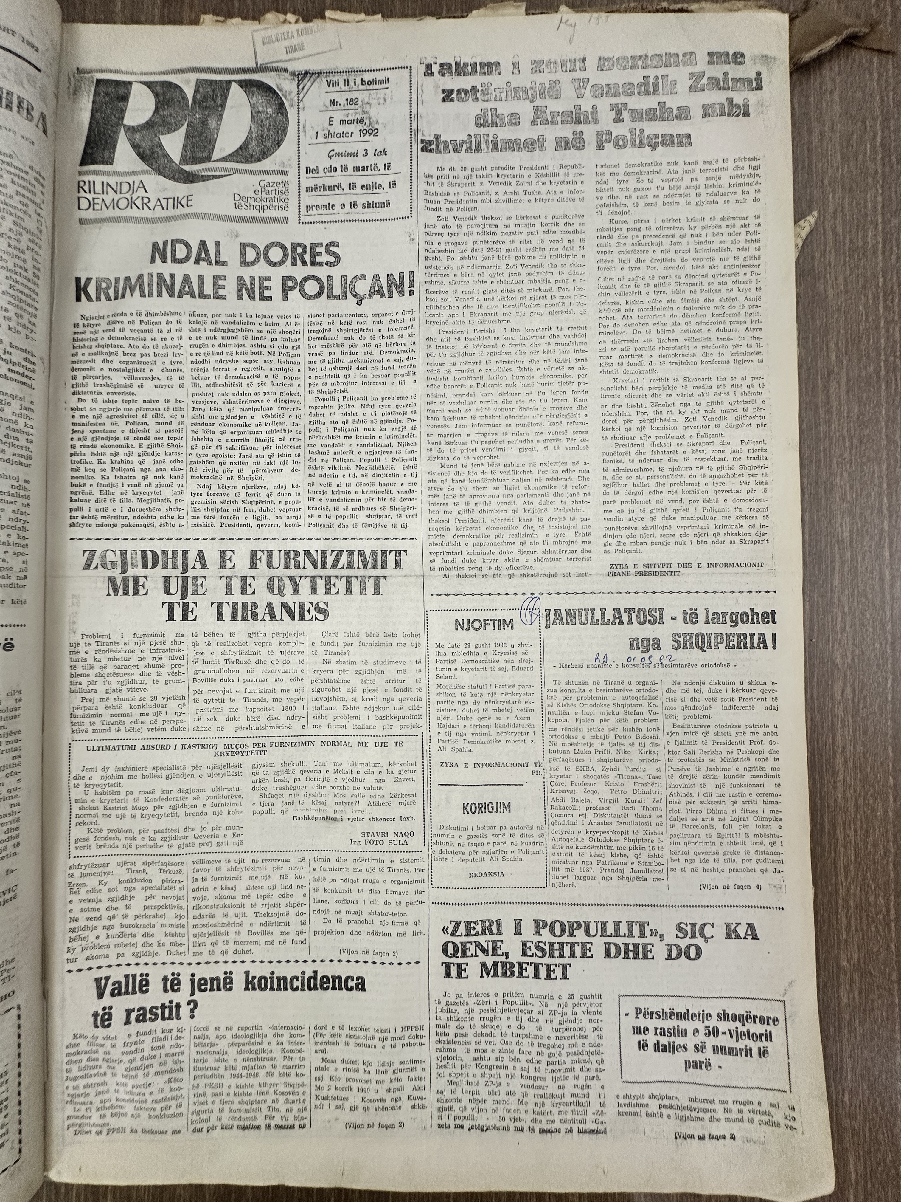 Rilindja Demokratike 1992-09-01