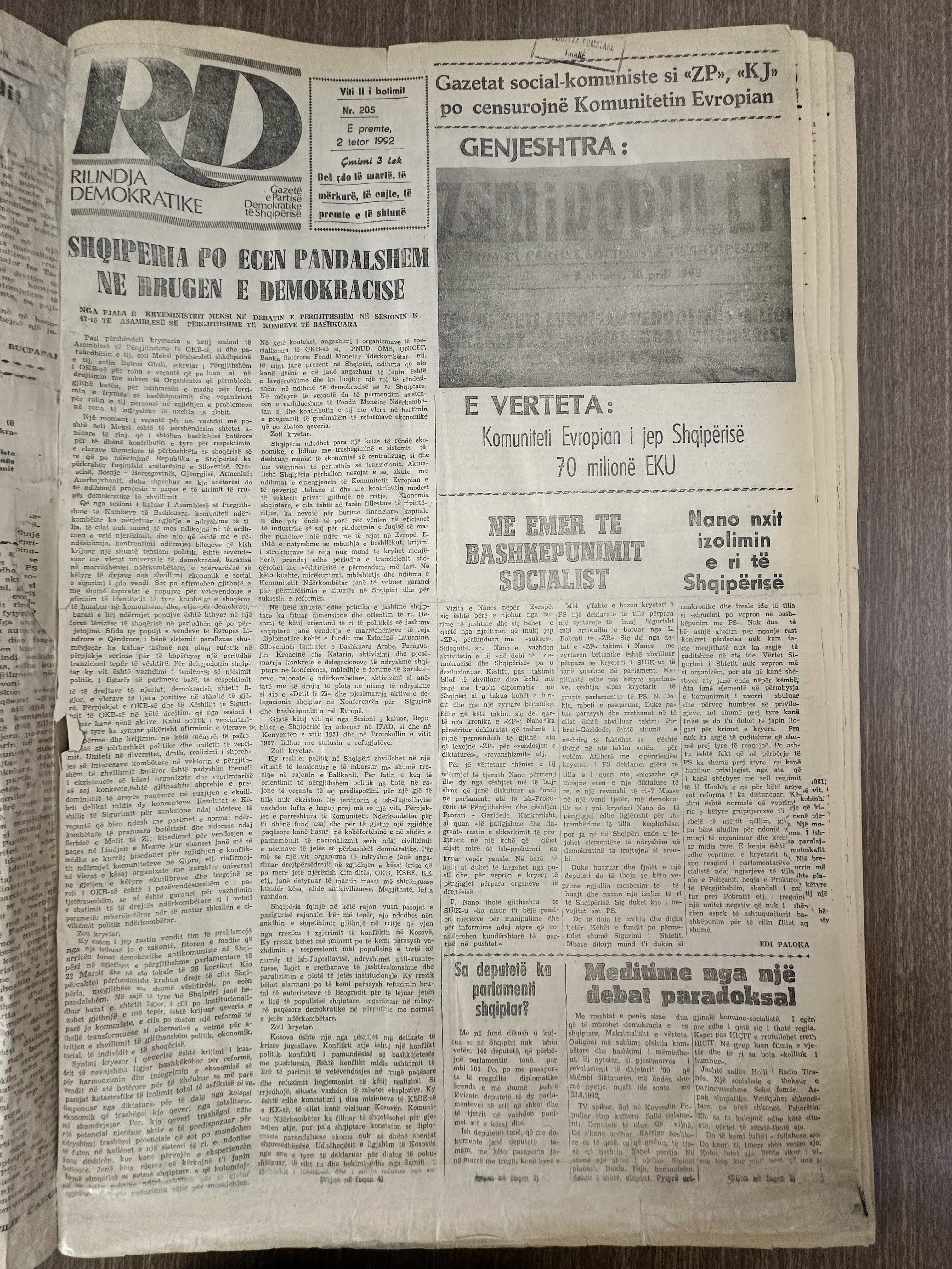 Rilindja Demokratike 1992-10-02