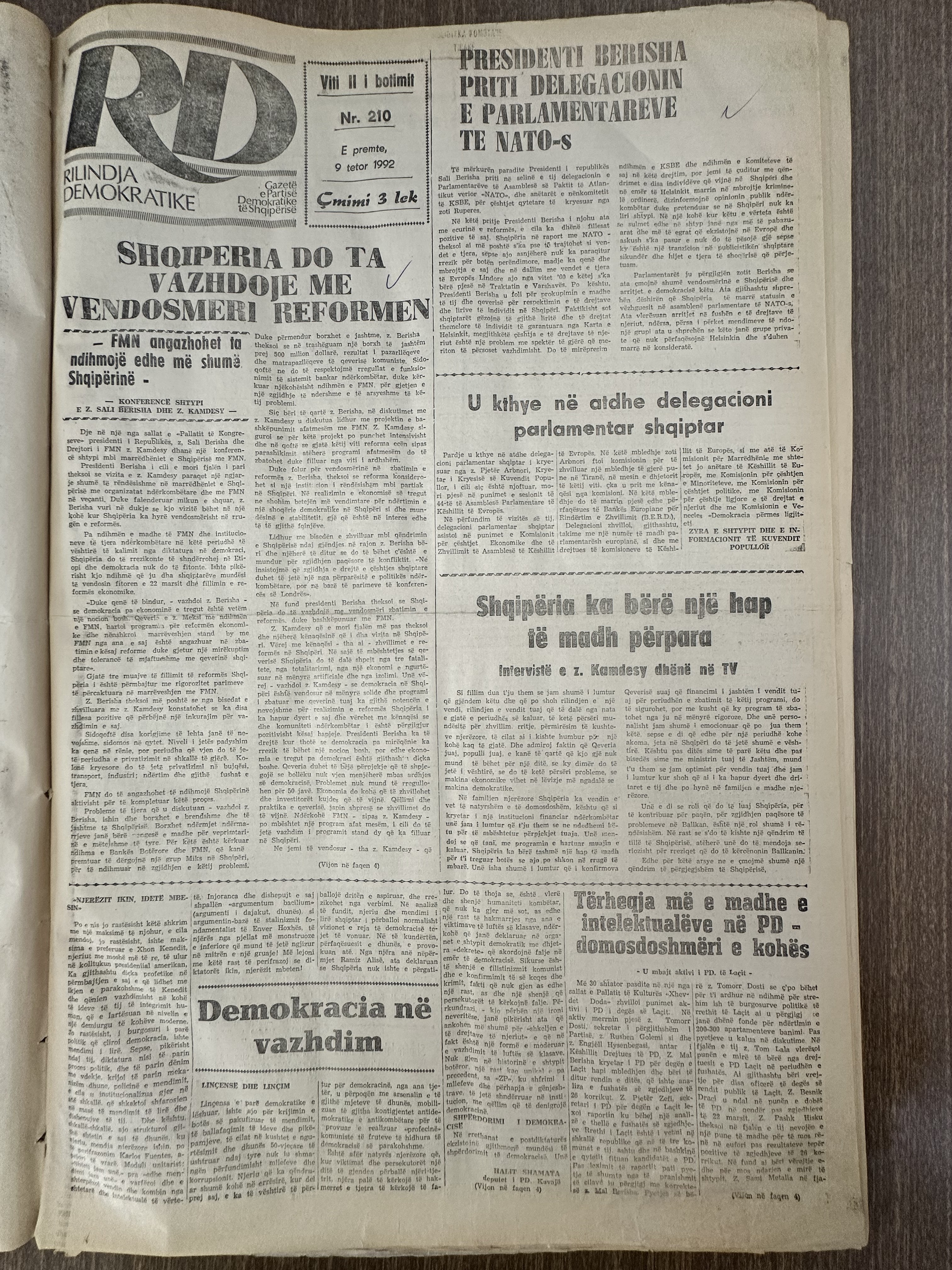Rilindja Demokratike 1992-10-09