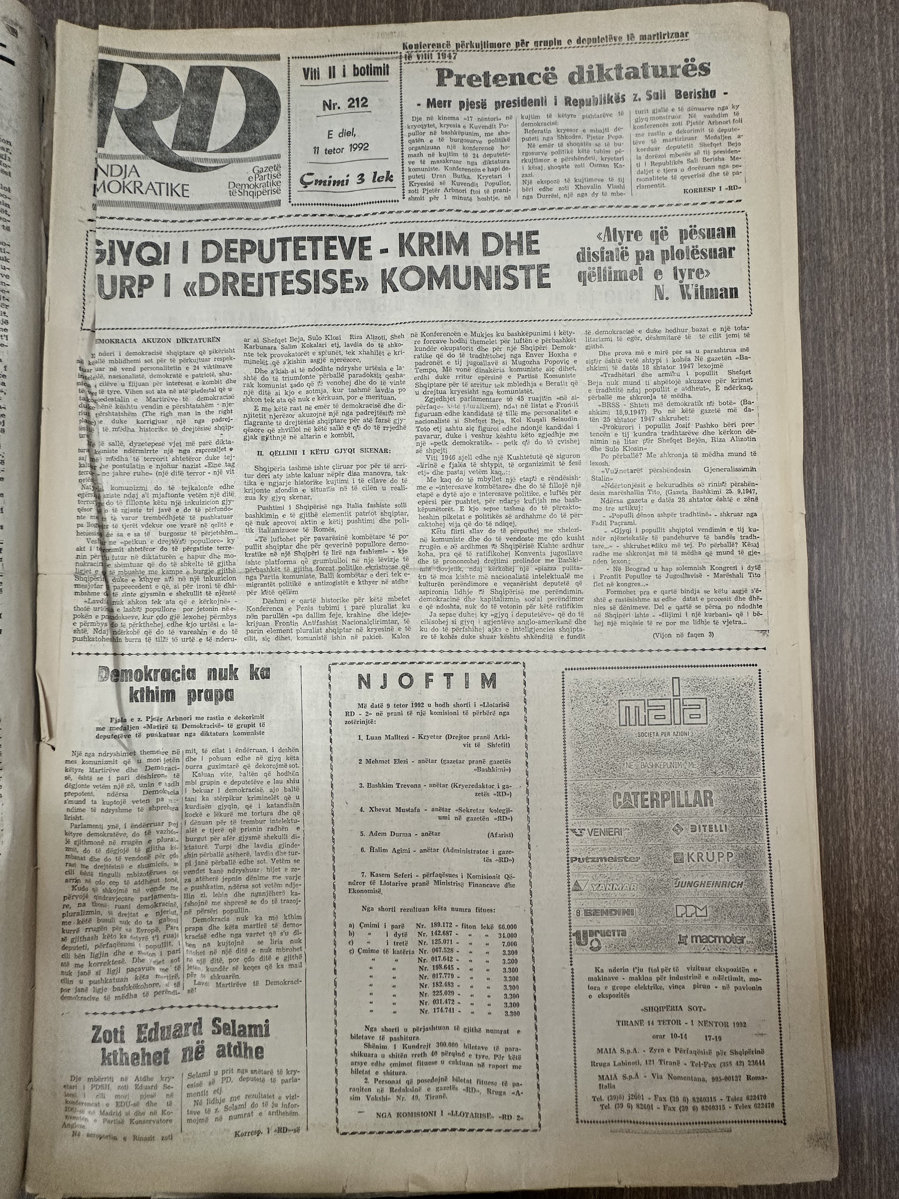 Rilindja Demokratike 1992-10-11
