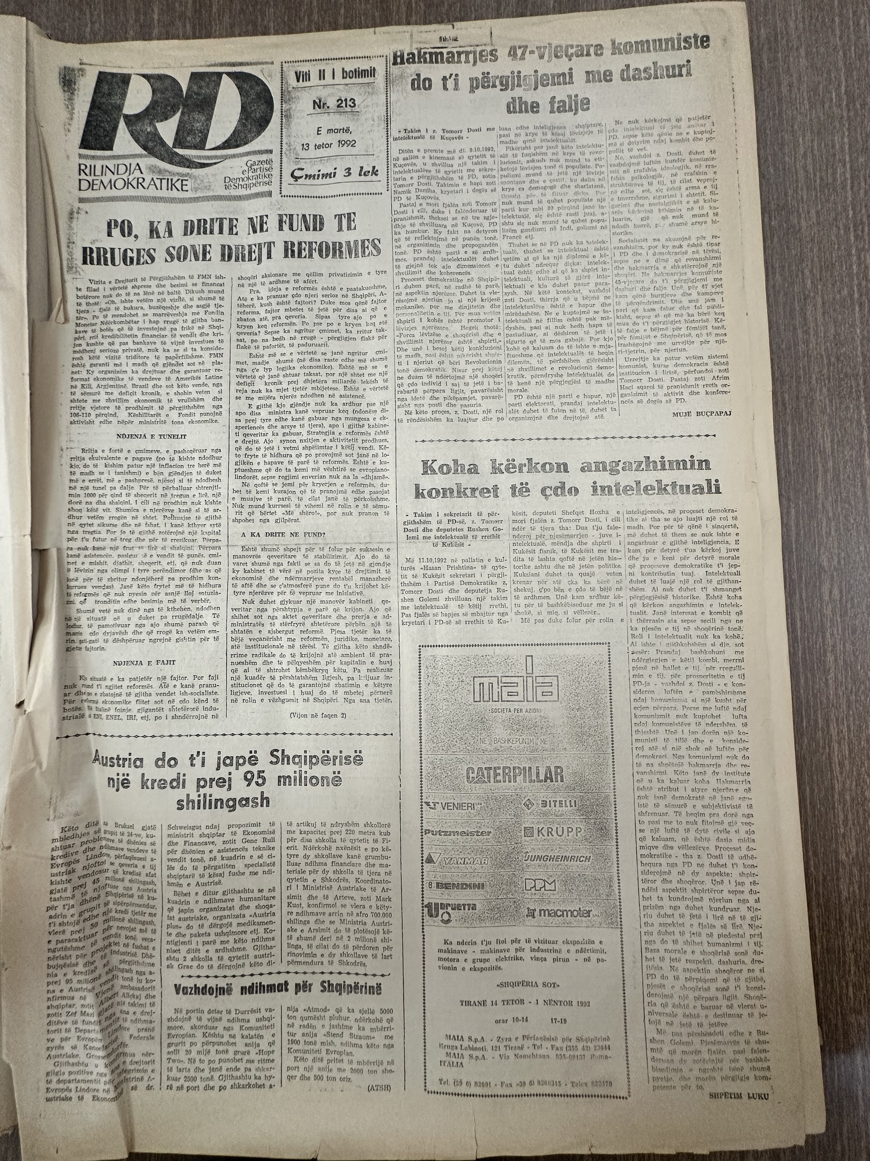 Rilindja Demokratike 1992-10-13