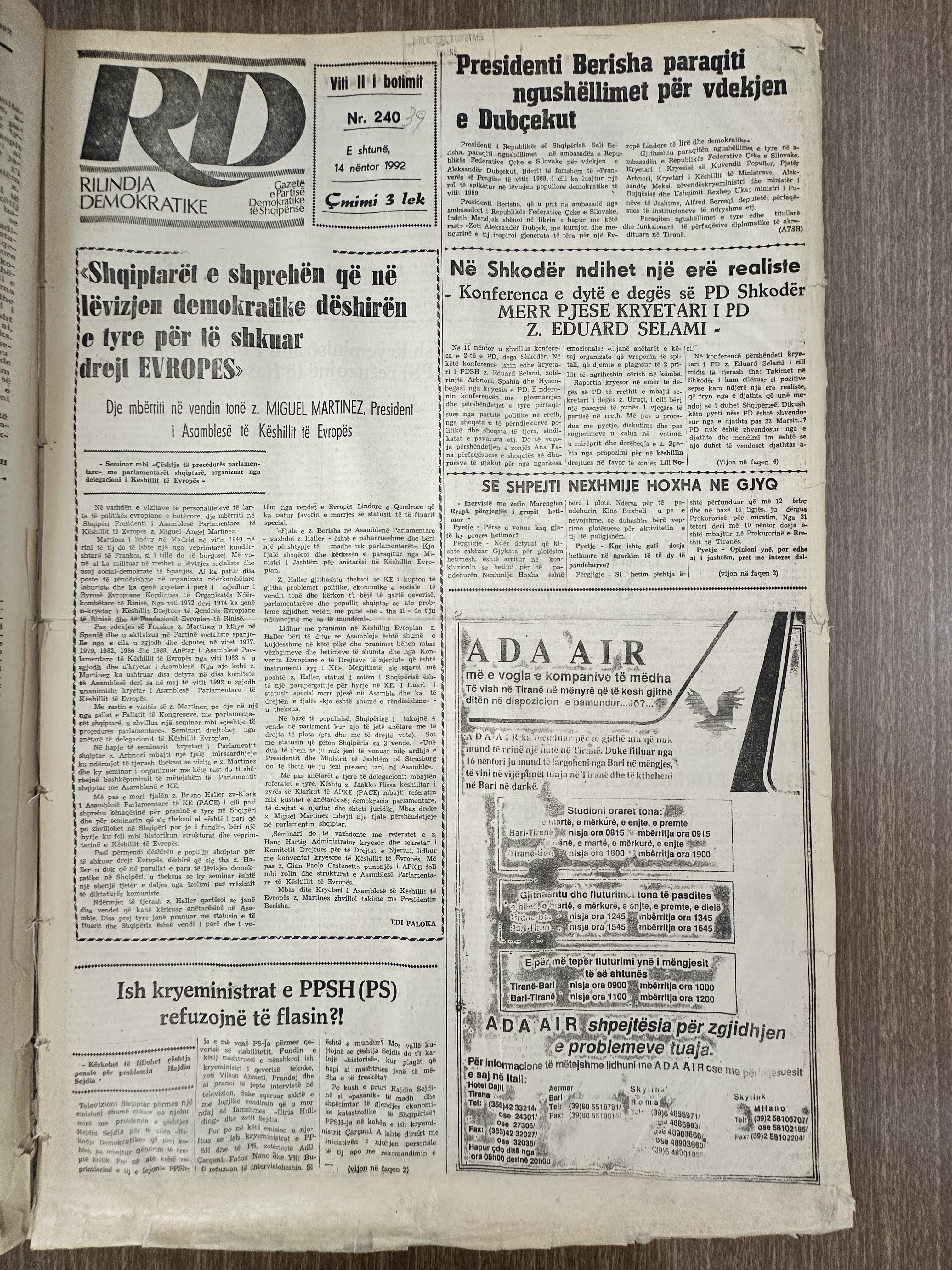 Rilindja Demokratike 1992-03-14