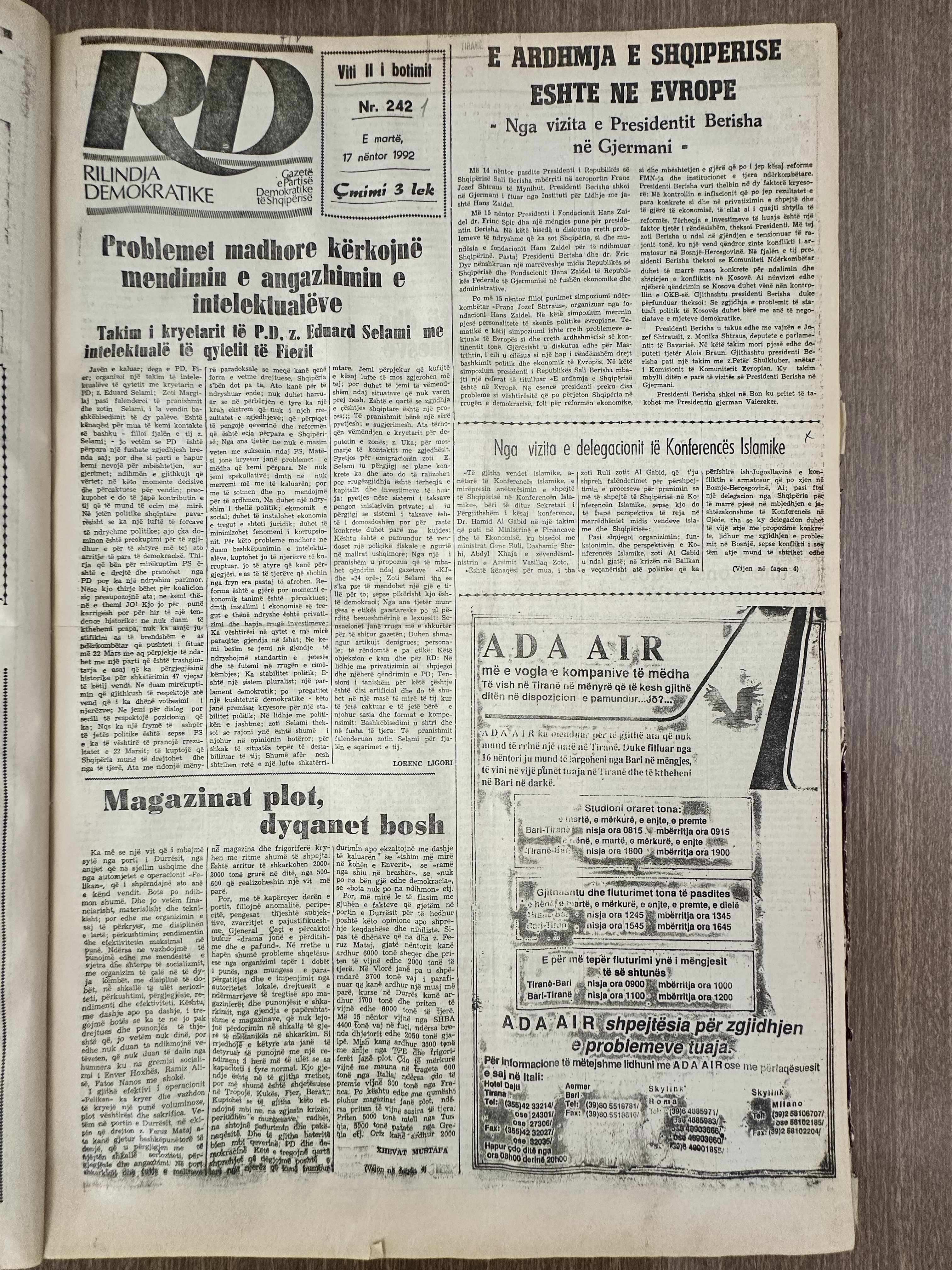 Rilindja Demokratike 1992-11-17