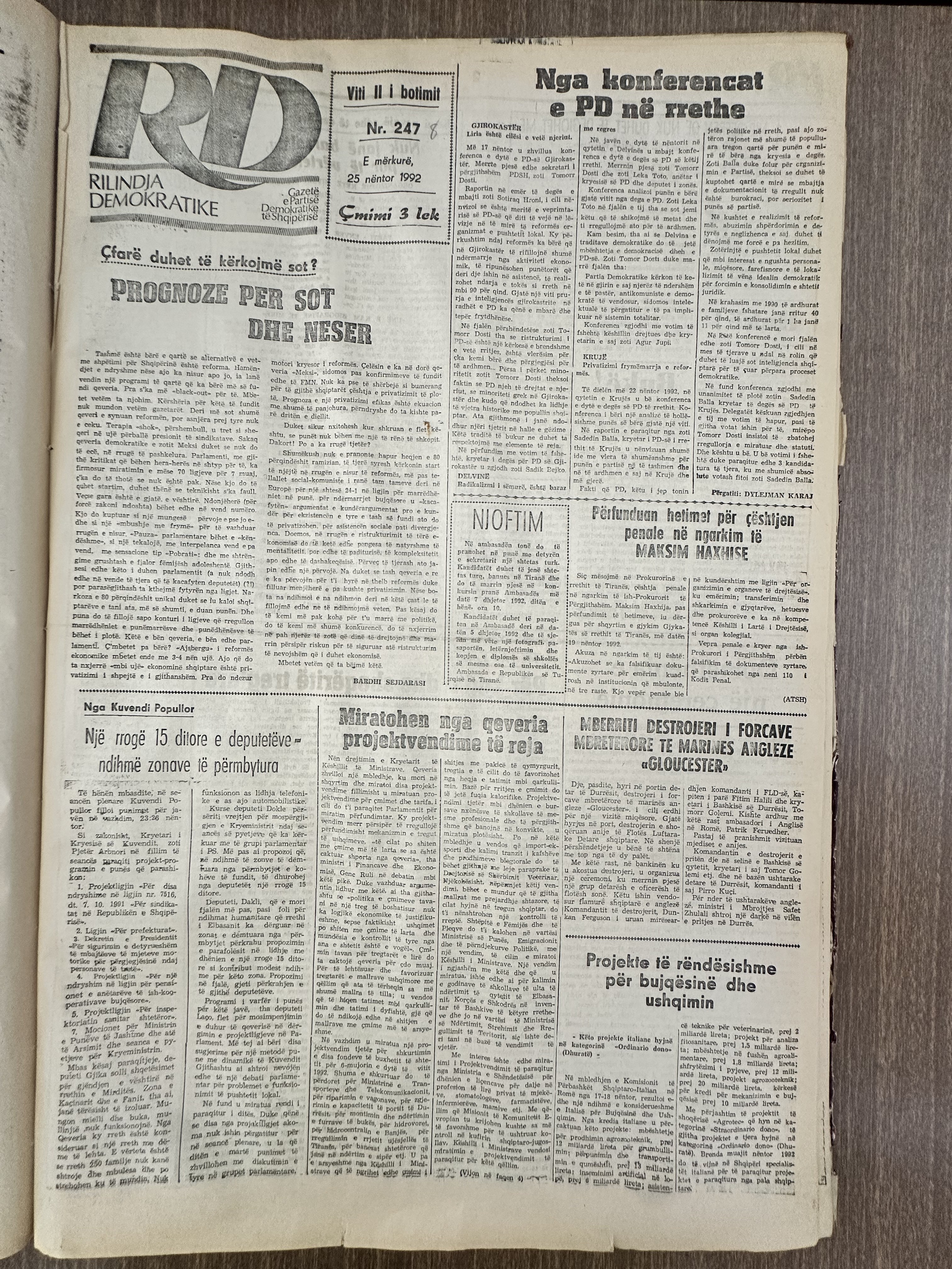 Rilindja Demokratike 1992-11-25