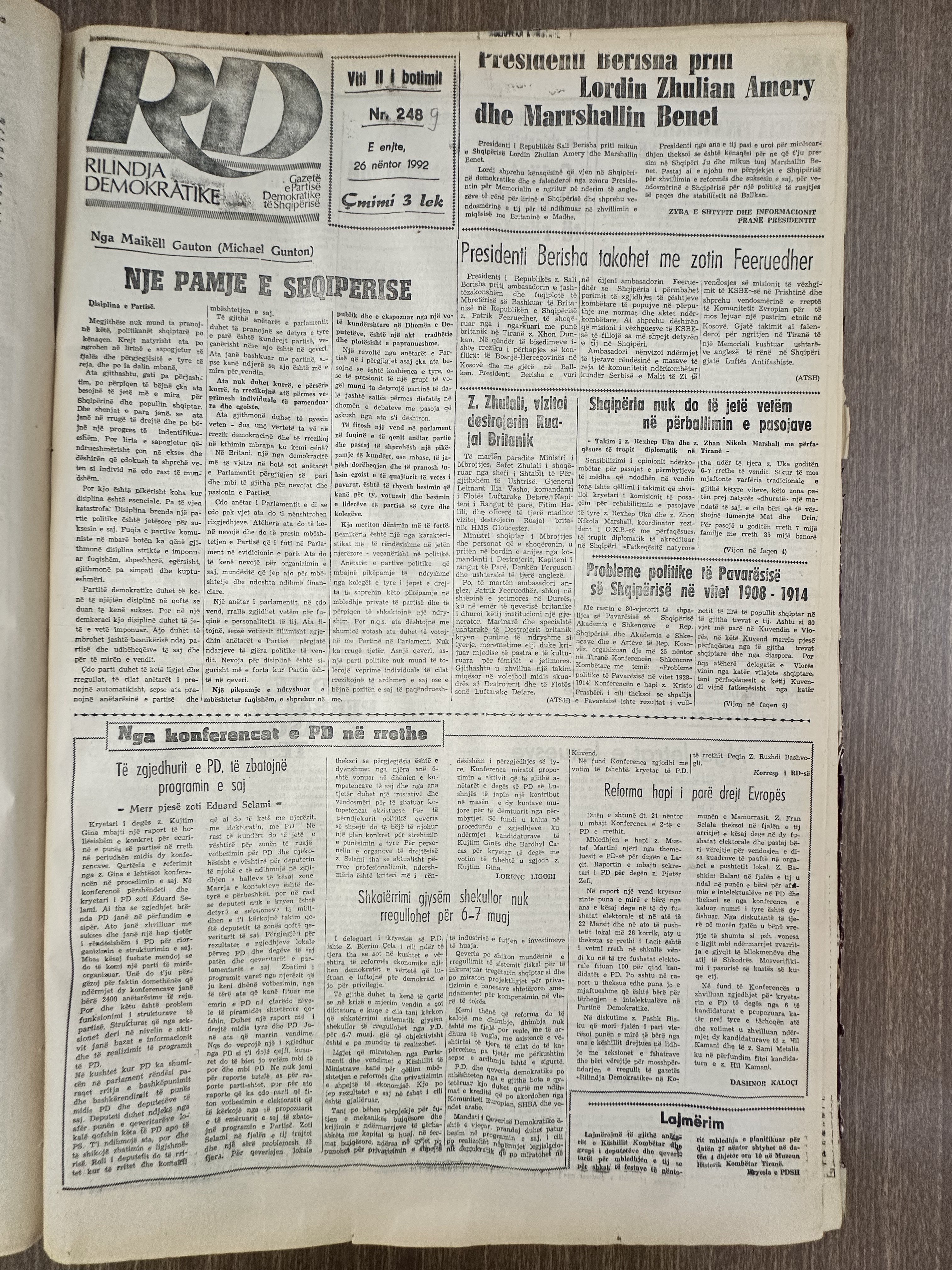 Rilindja Demokratike 1992-11-26