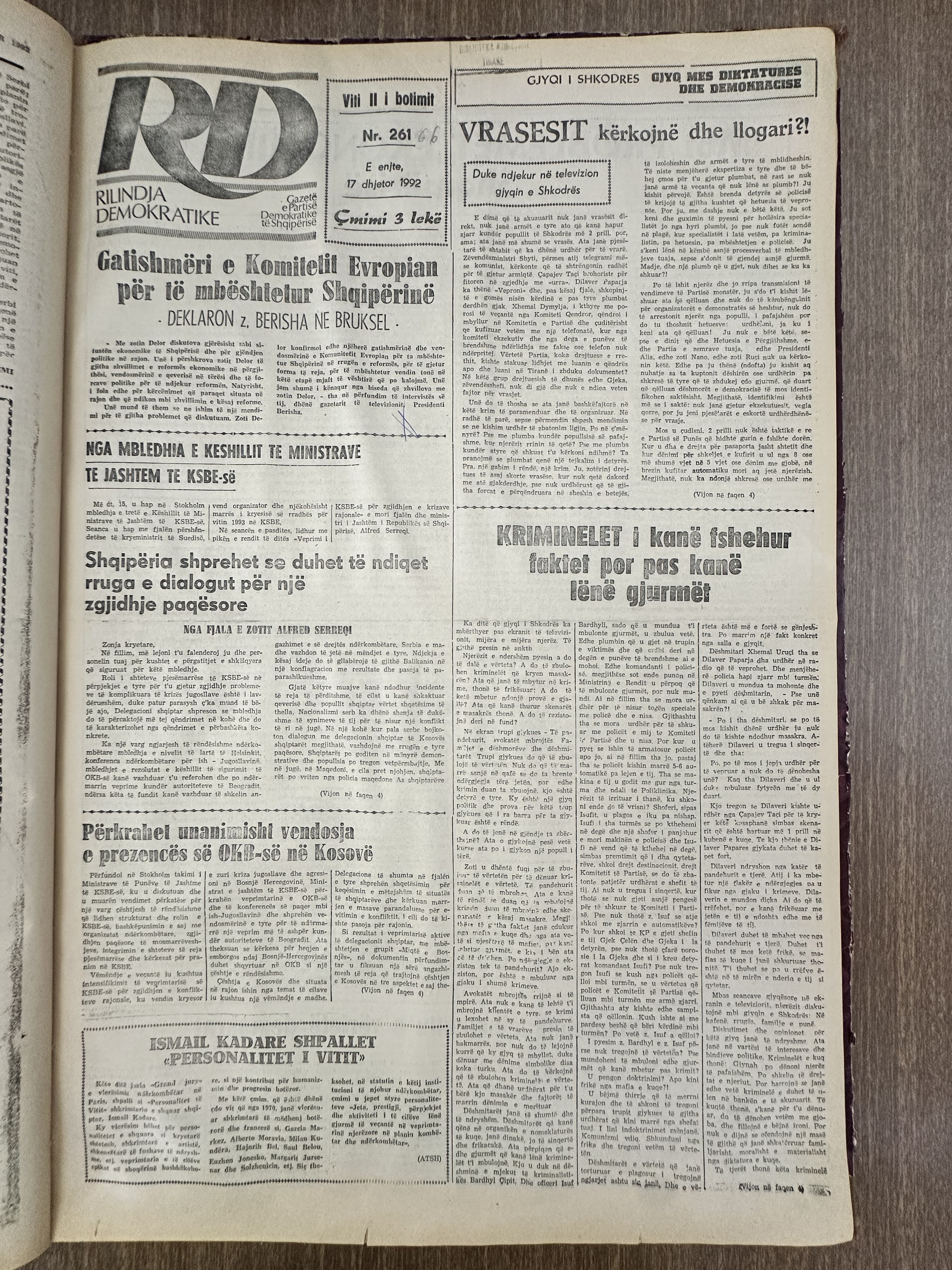 Rilindja Demokratike 1992-12-17
