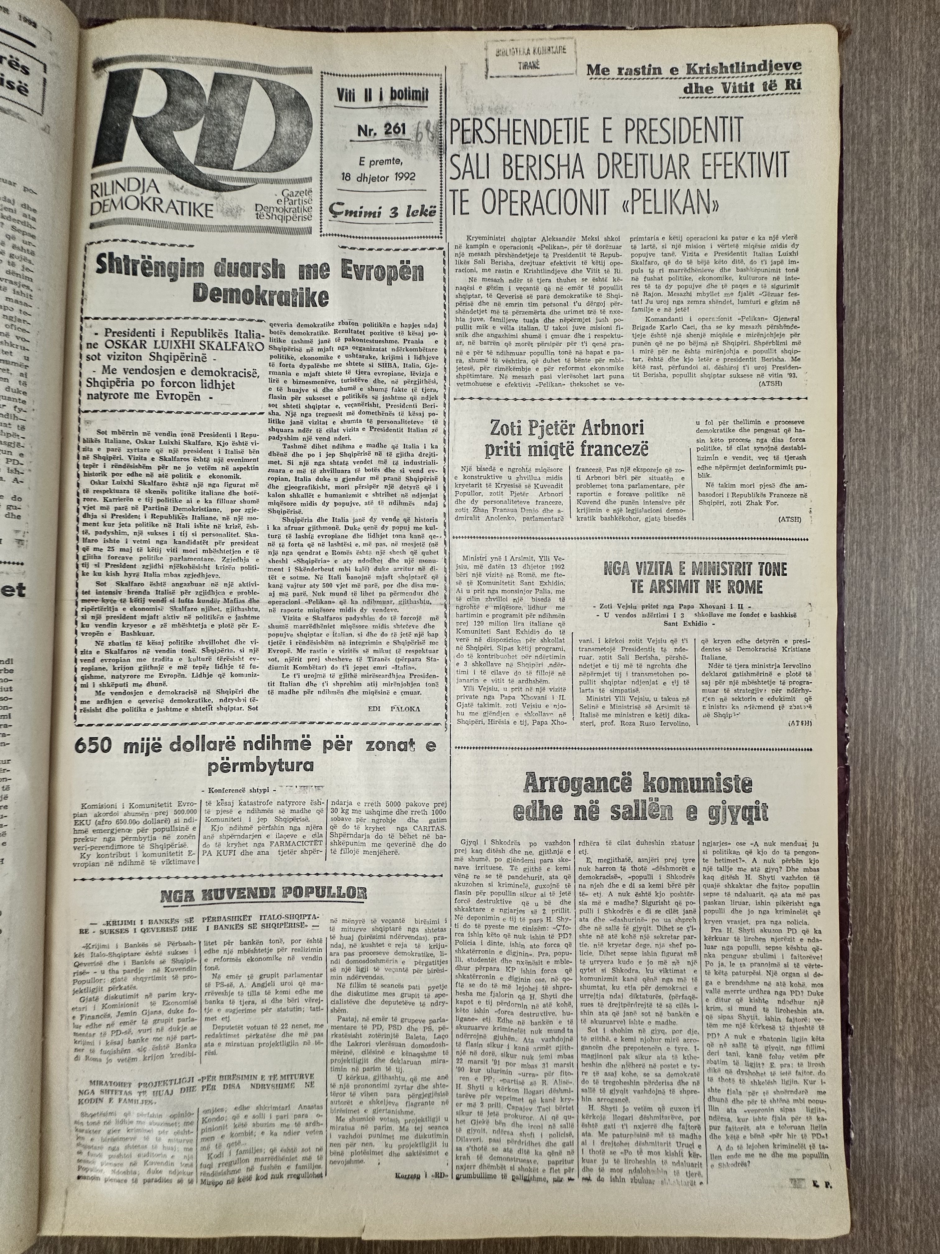 Rilindja Demokratike 1992-12-18