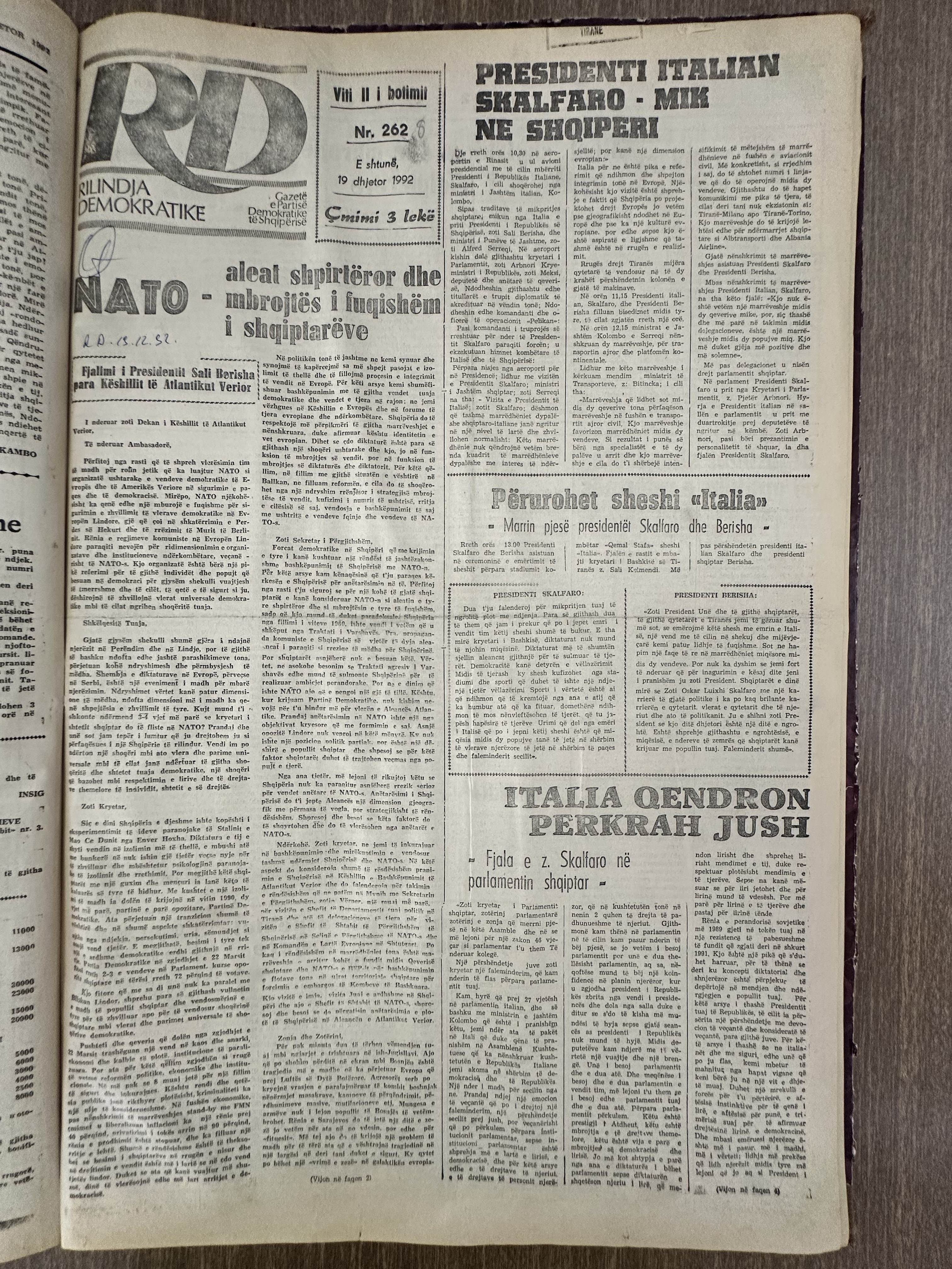 Rilindja Demokratike 1992-12-19