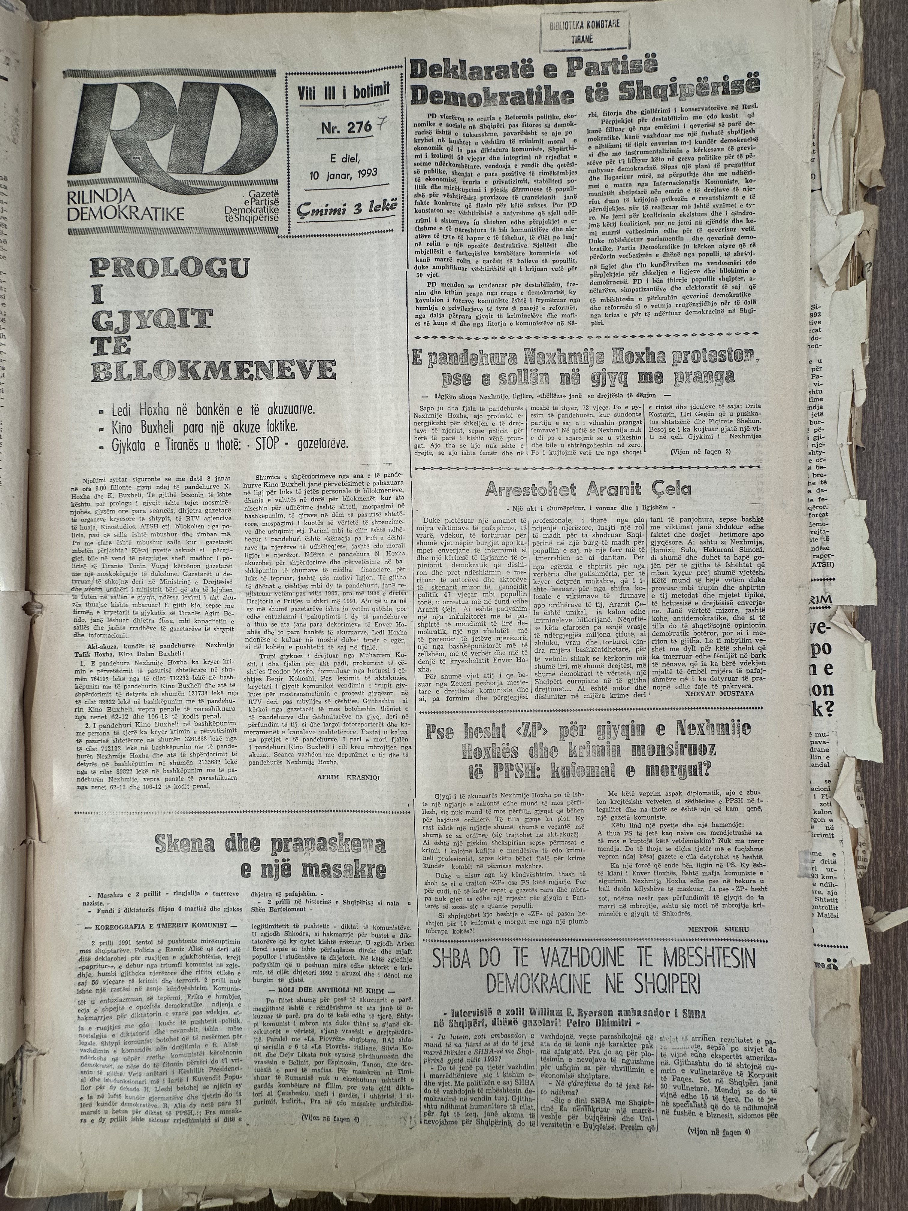 Rilindja Demokratike 1993-01-10